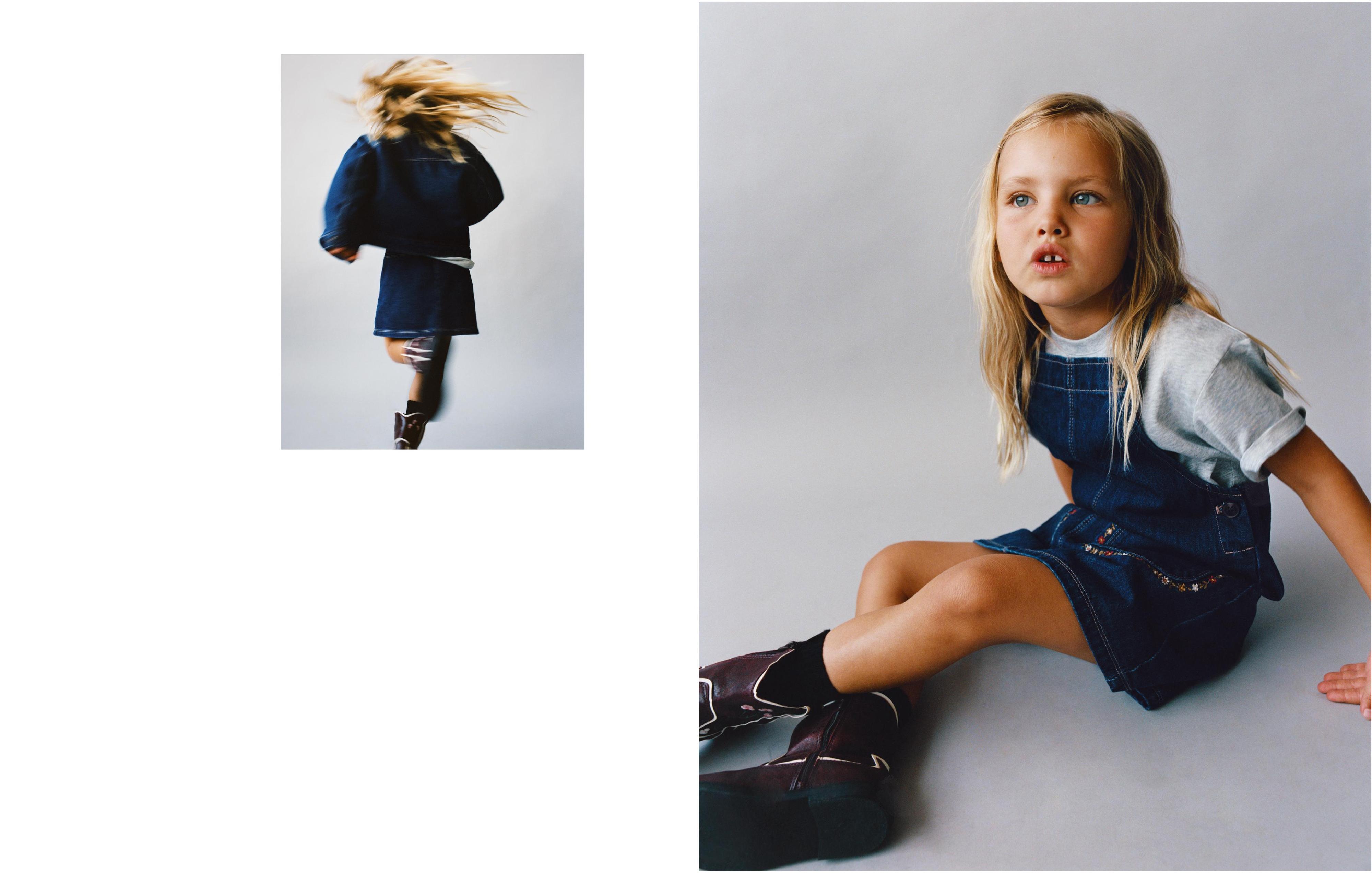 EMBROIDERED FLOWER DENIM OVERALL DRESS