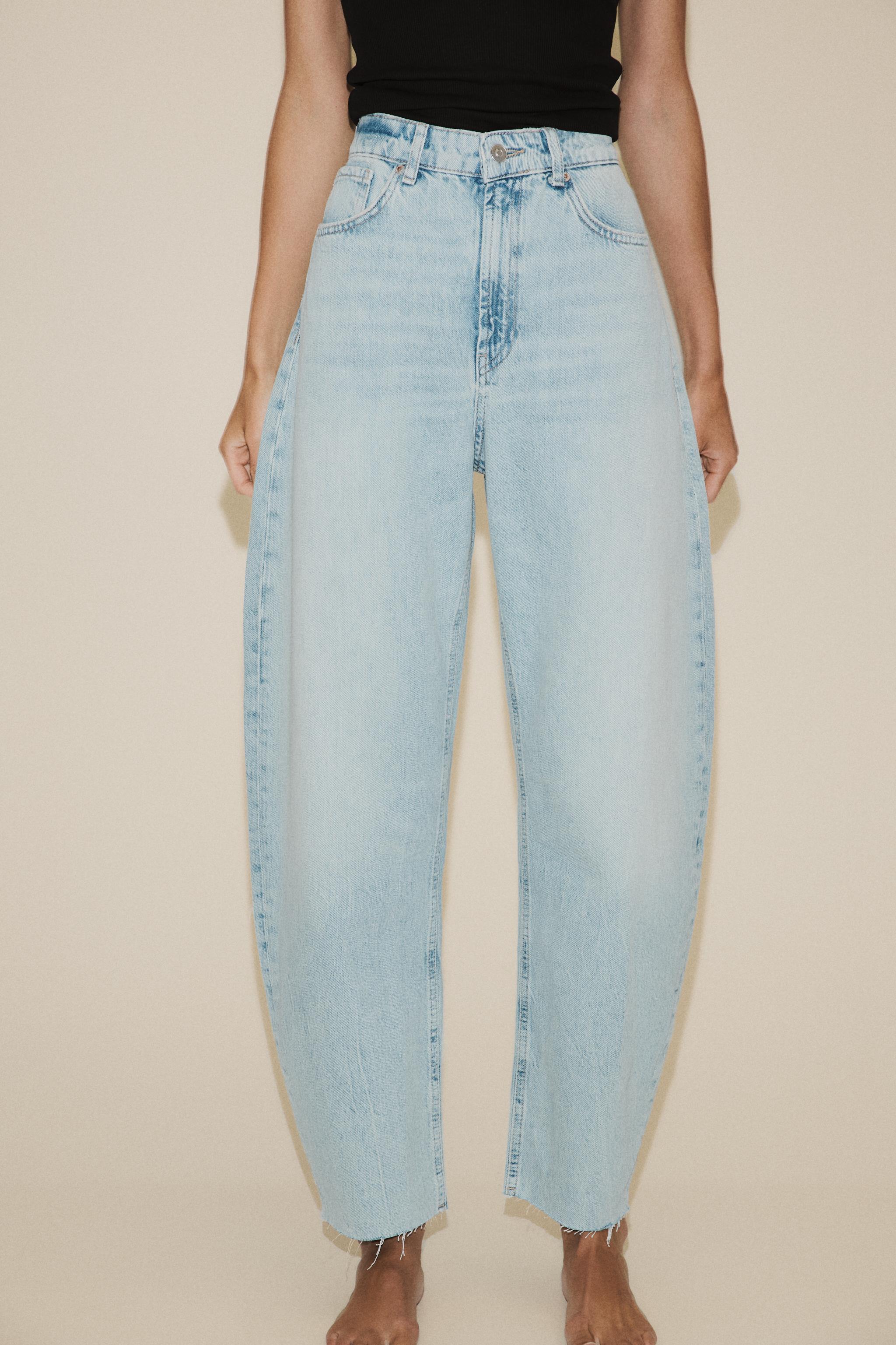 HIGH-WAIST TRF BARREL JEANS