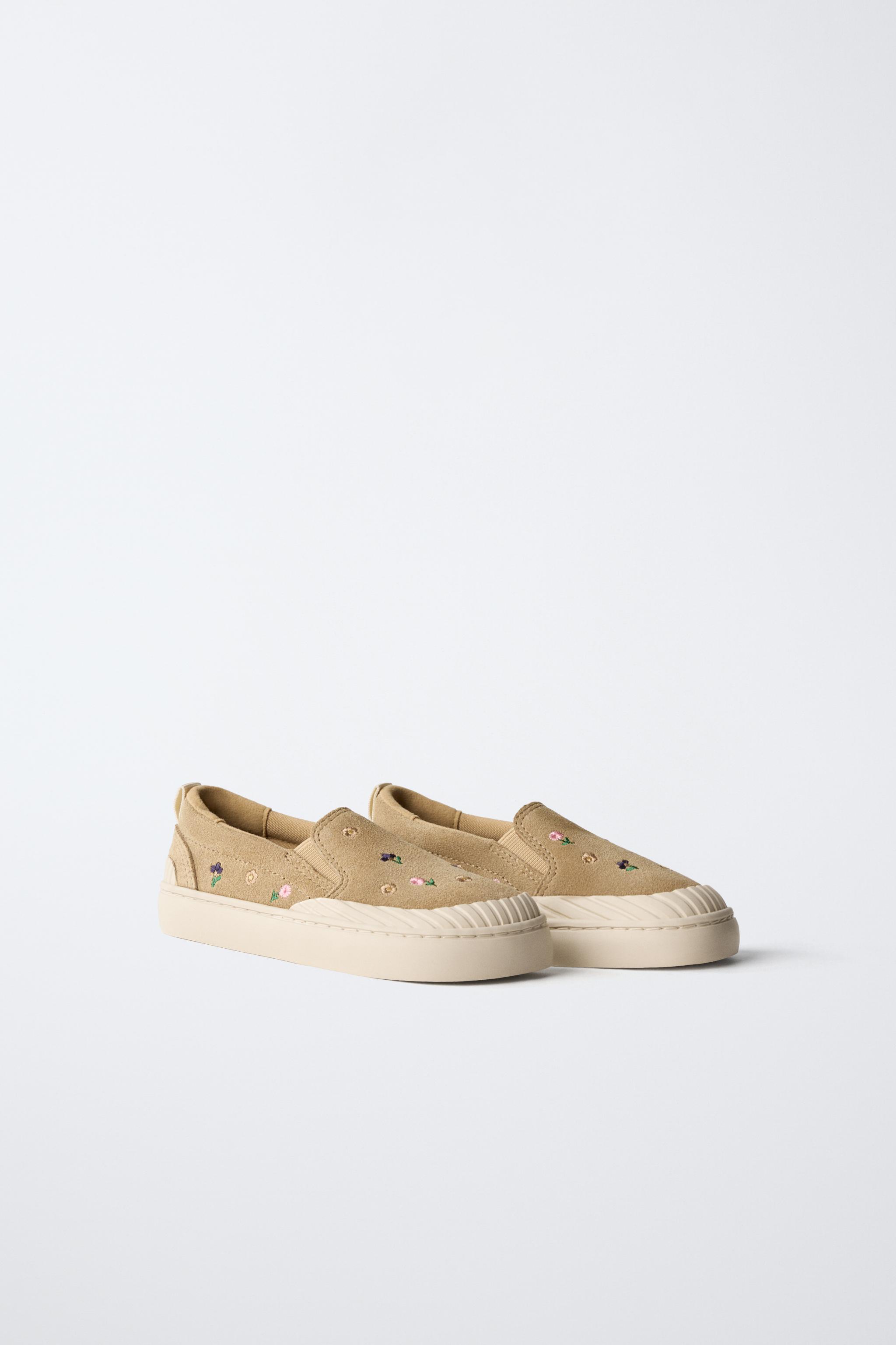 LEATHER FLORAL SNEAKERS