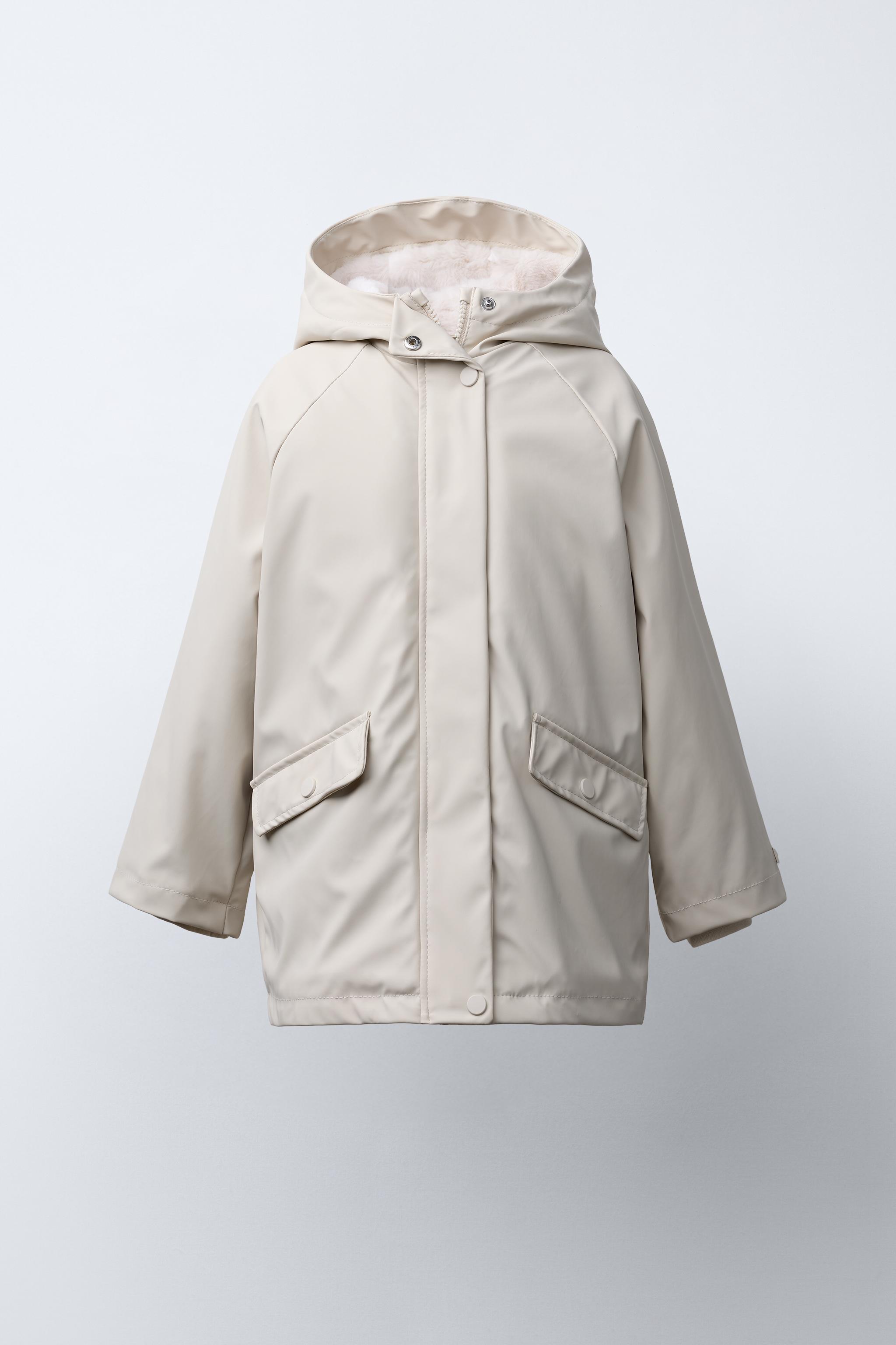 WATER REPELLENT COATED FAUX FUR JACKET