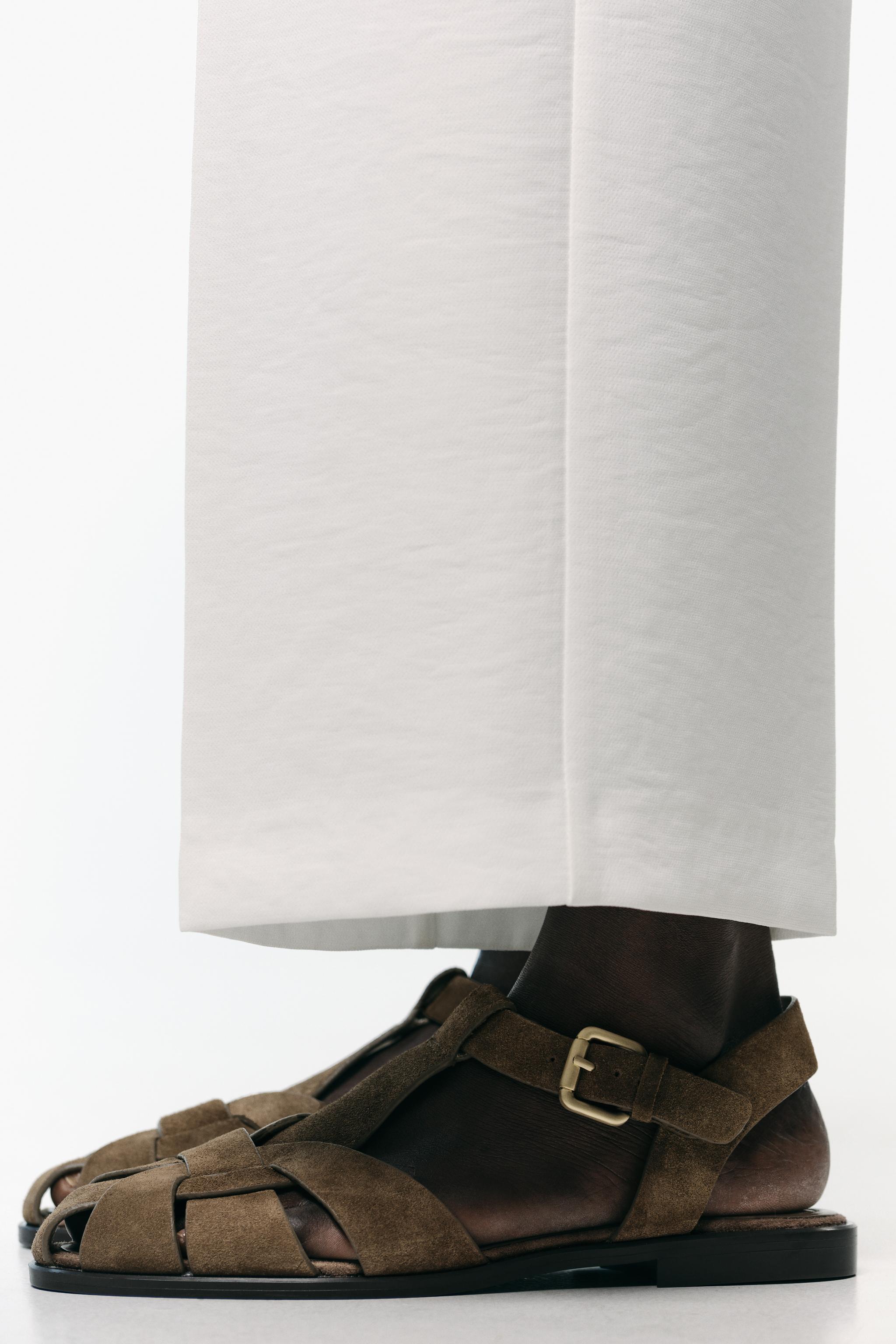 SPLIT LEATHER FISHERMAN SANDALS