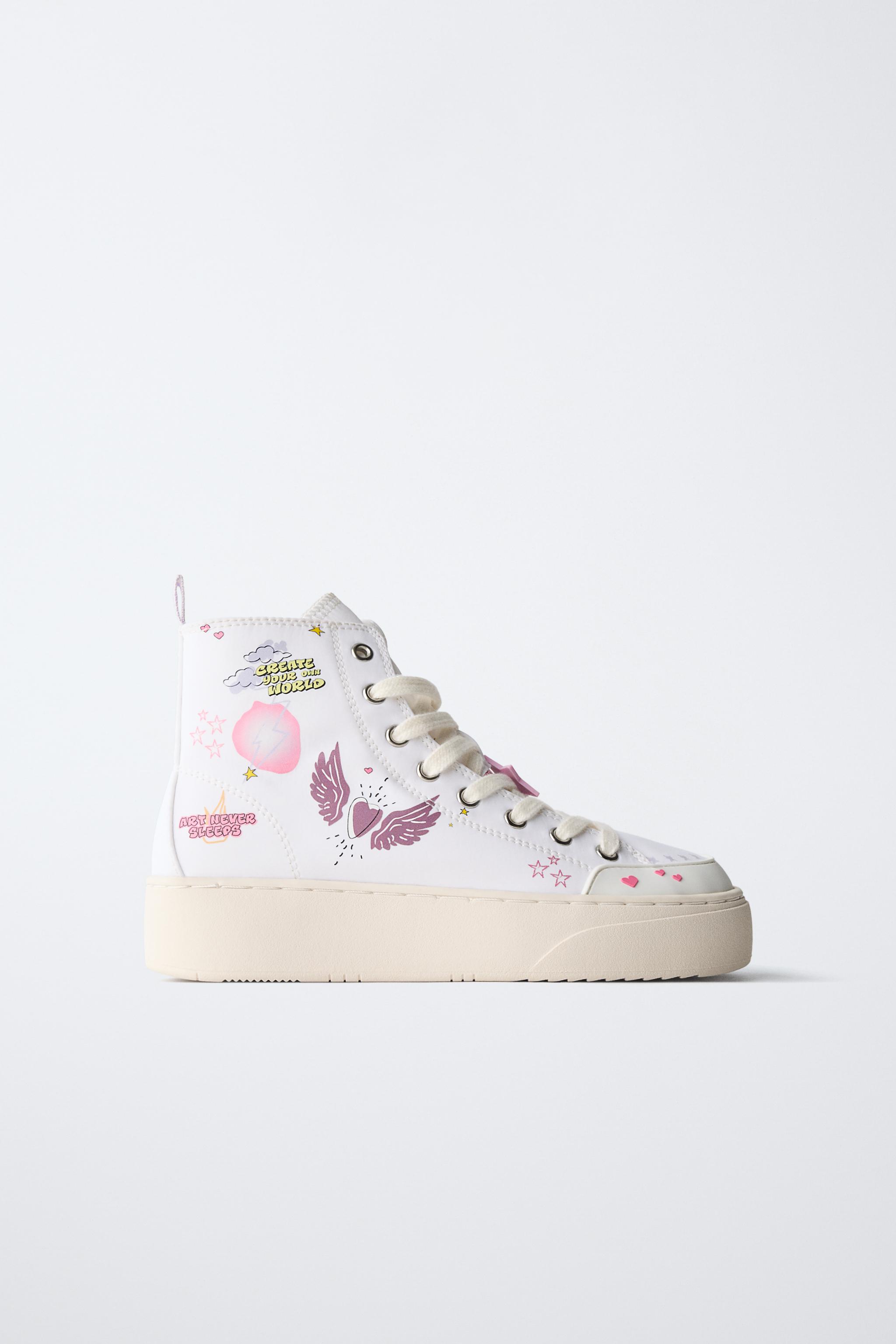 PRINTED HIGH-TOP SNEAKERS