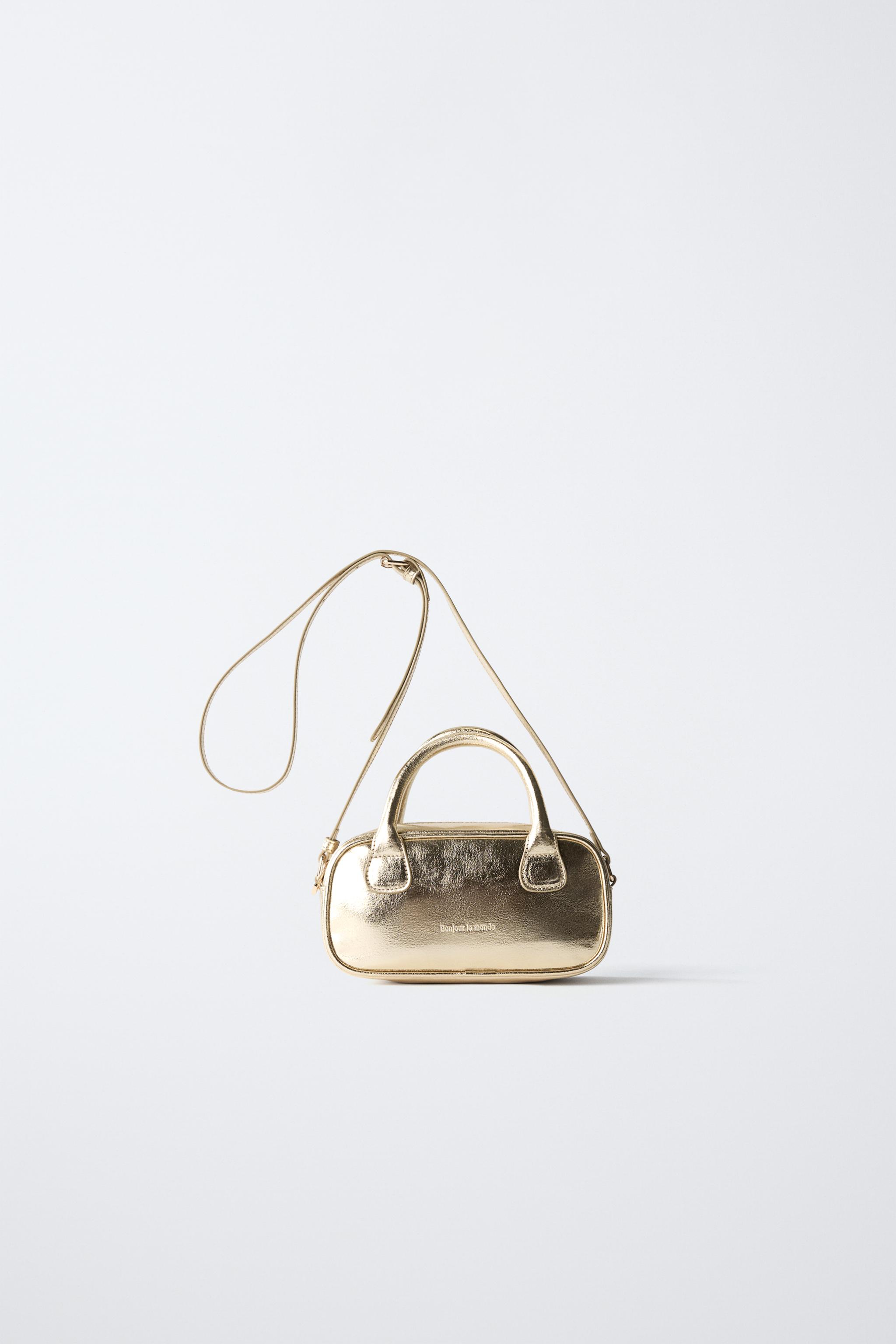 METALLIC MINI BOWLING CROSSBODY BAG