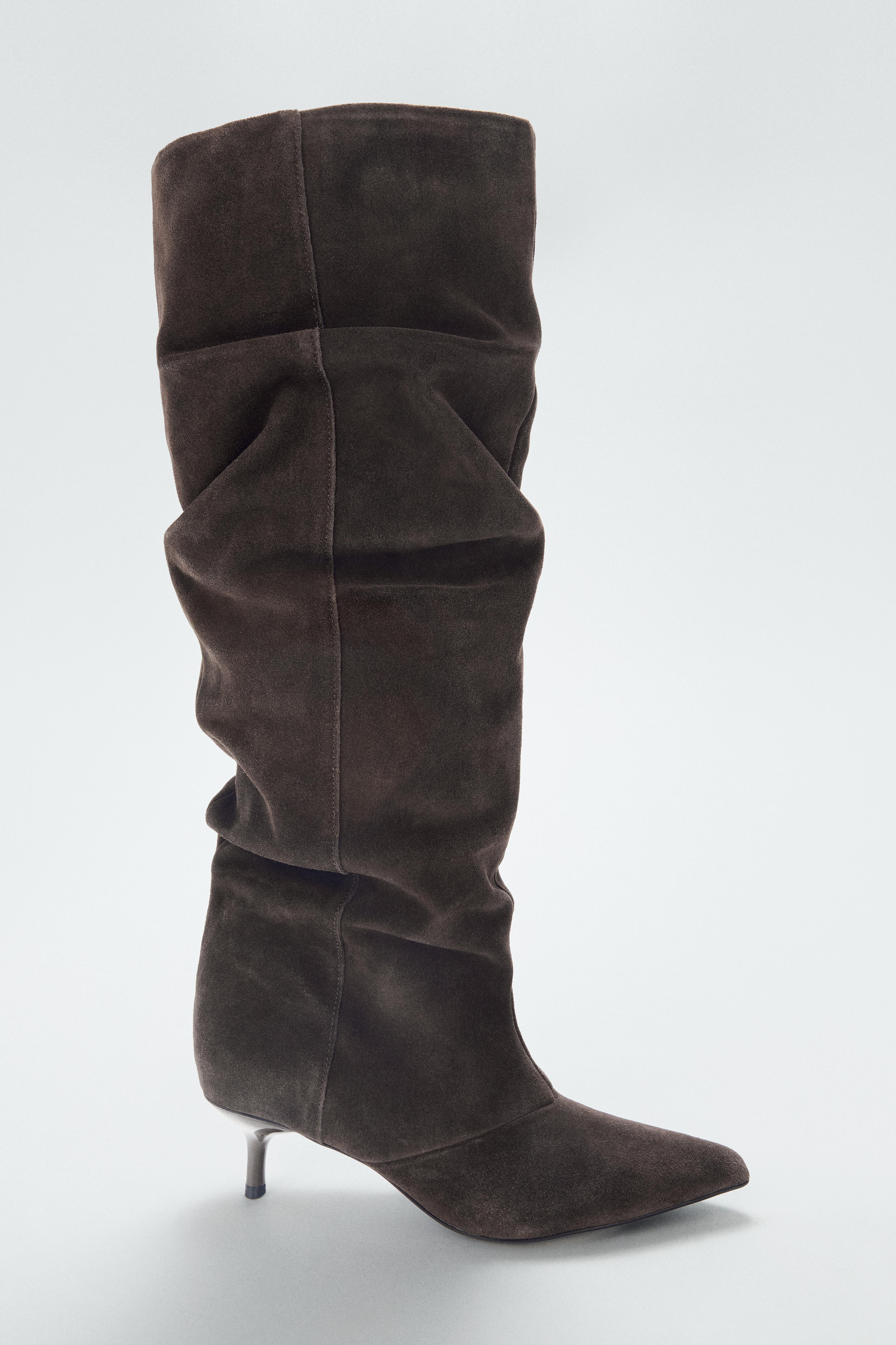 SUEDE KITTEN HEEL BOOT