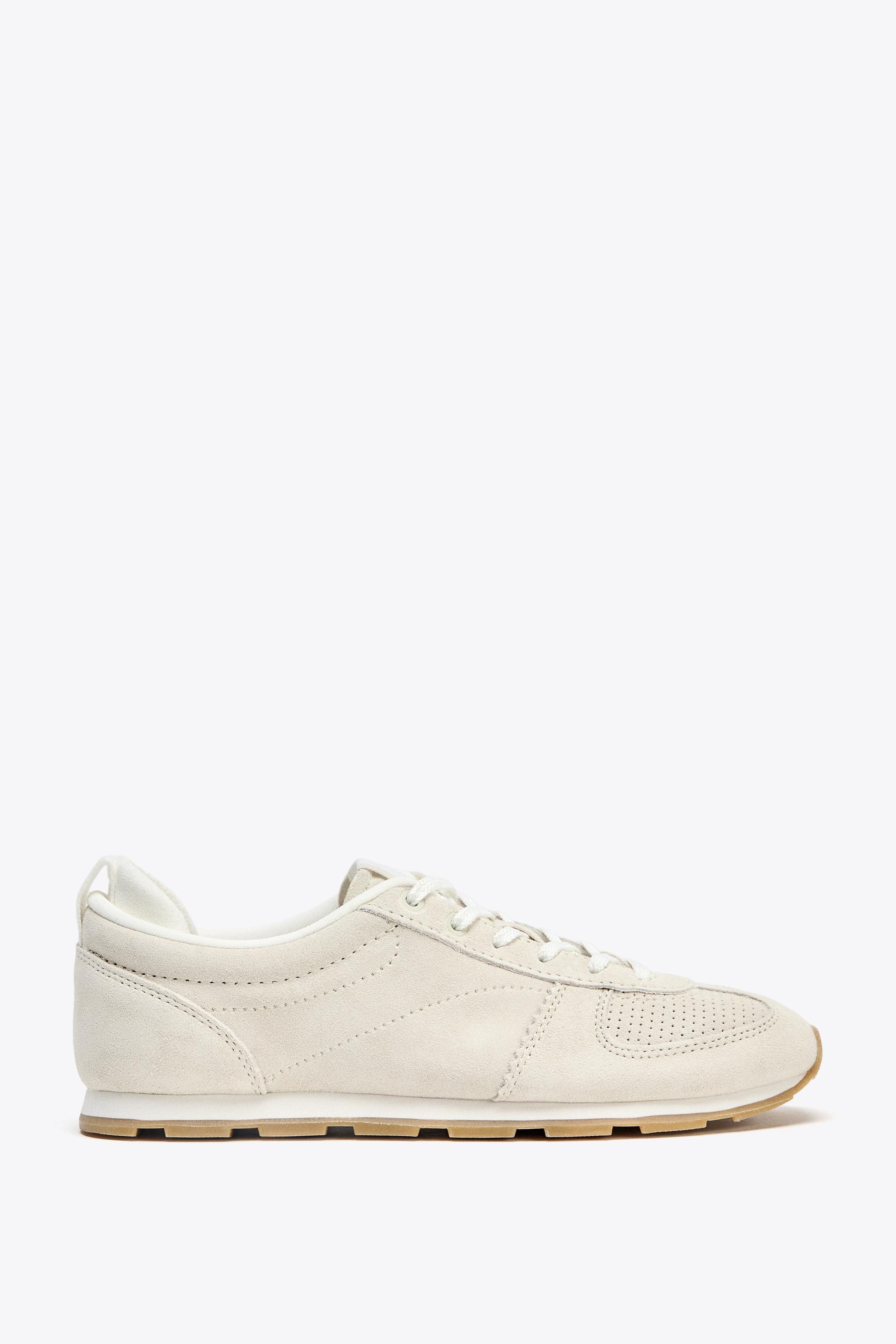 SPLIT LEATHER RUNNING SNEAKERS