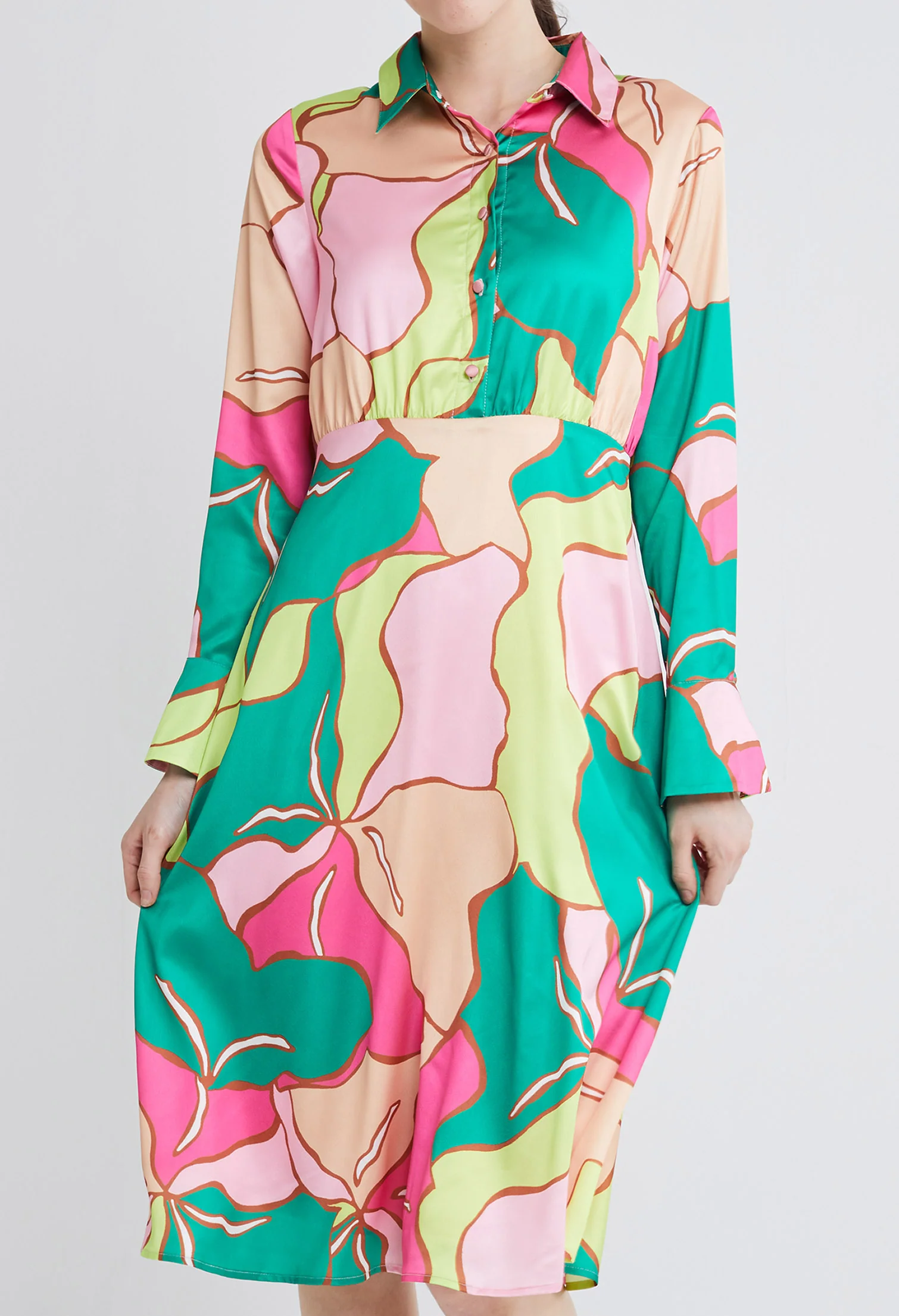 Picasso Floral Petal Shirt Dress