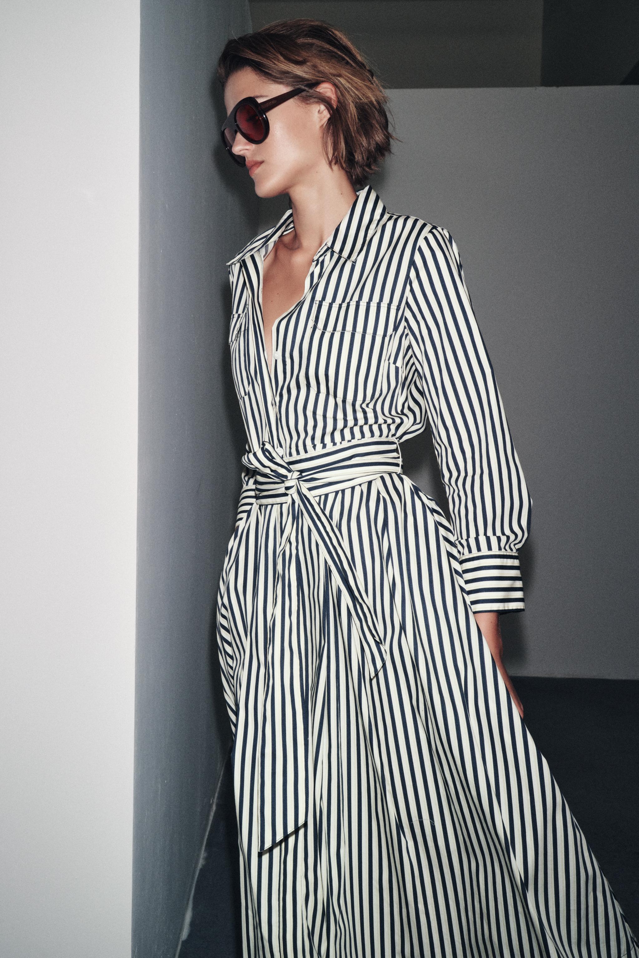 ZW COLLECTION STRIPED SHIRT DRESS