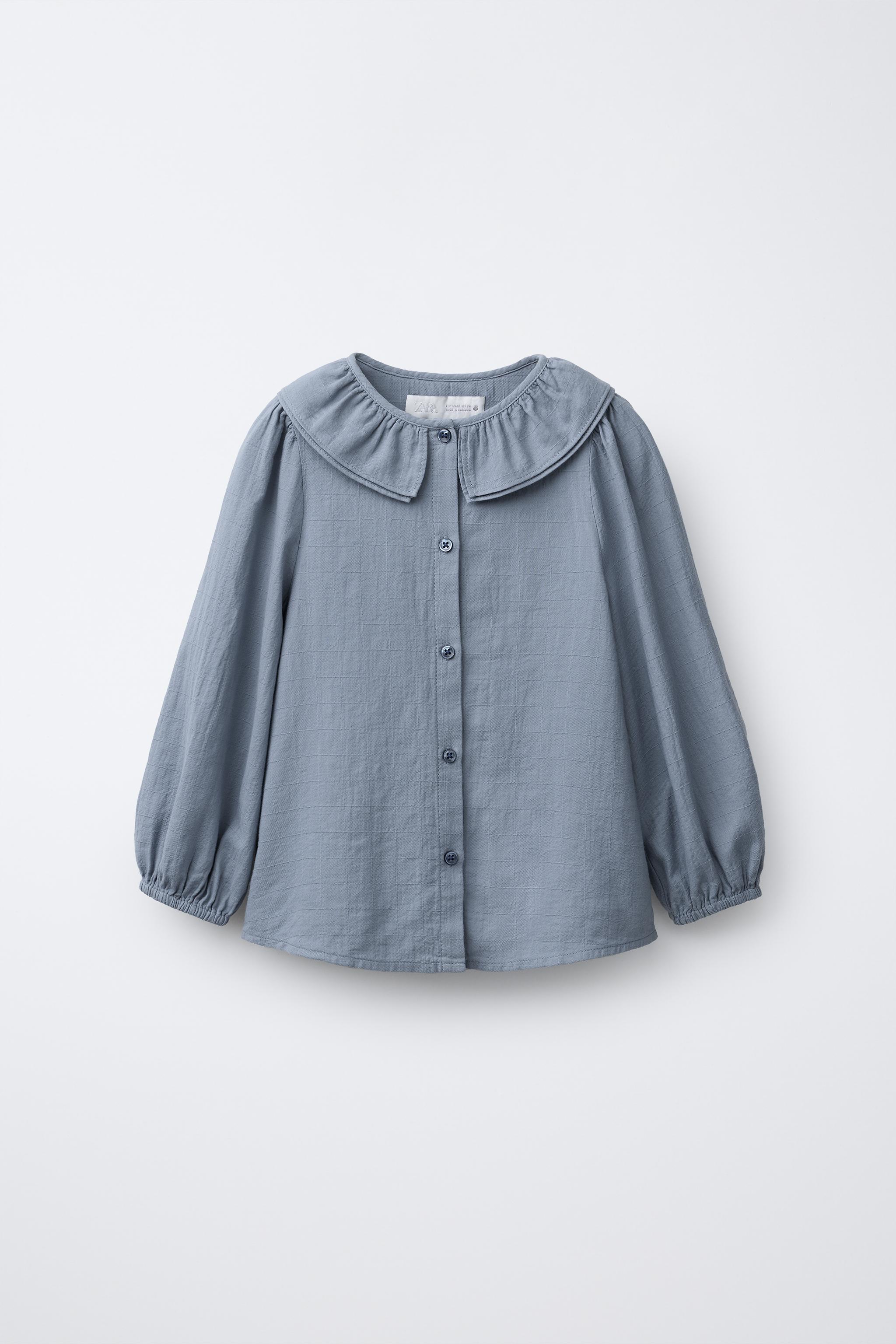 TEXTURED PETER PAN COLLAR SHIRT