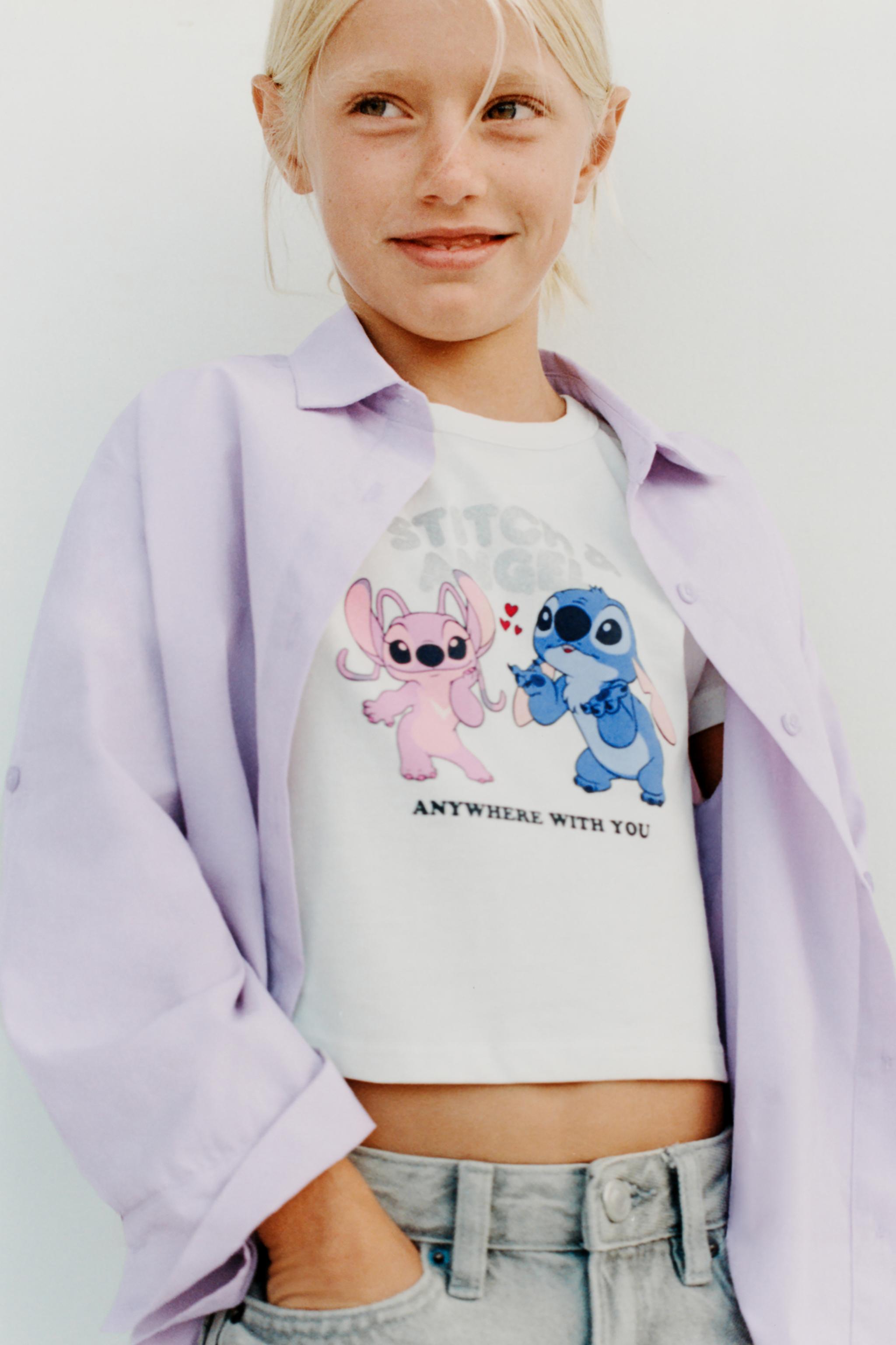 PLAIN SHIRT AND CROPPED LILO & STITCH © DISNEY T-SHIRT SET