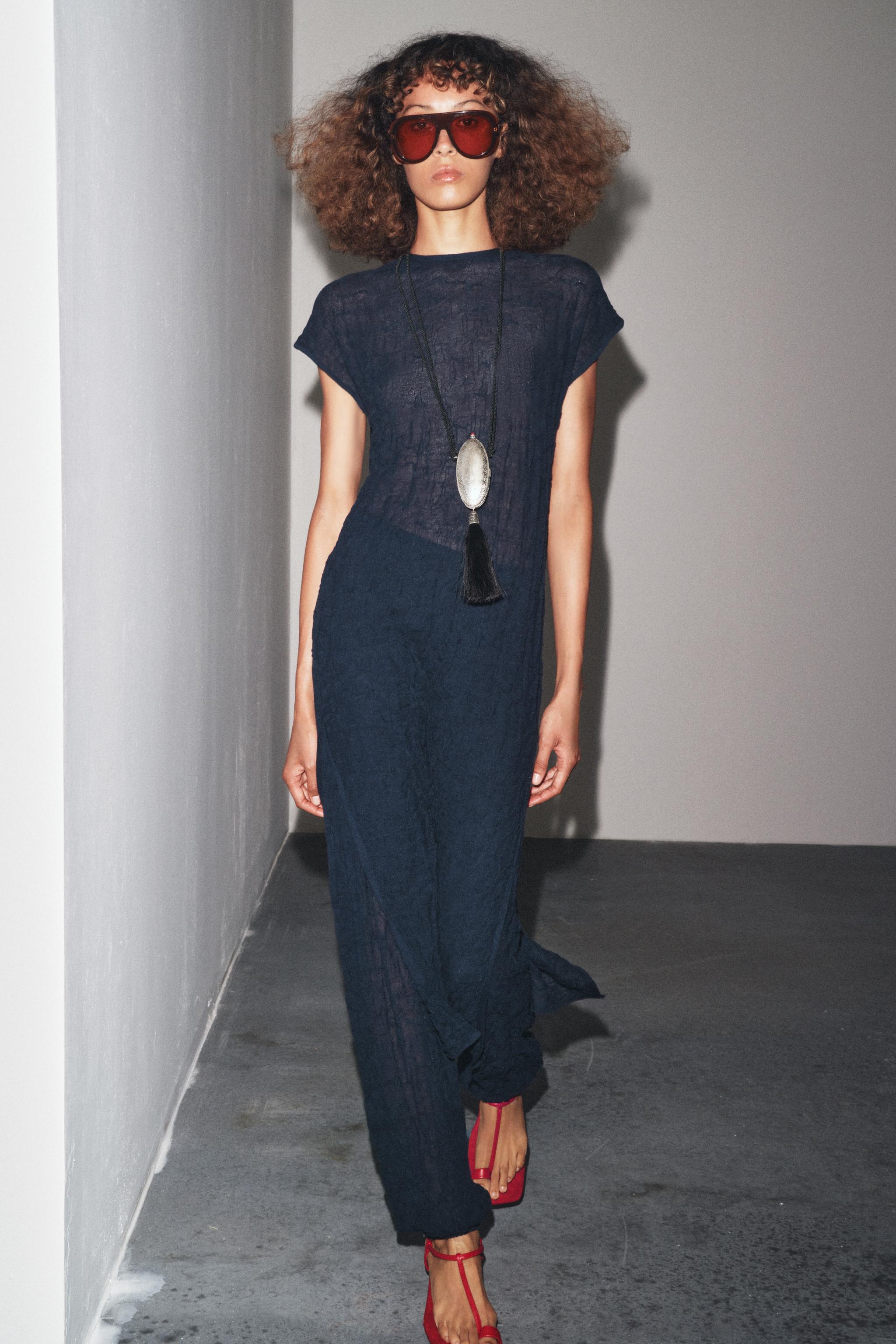 WRINKLE-LOOK FINE KNIT PANTS