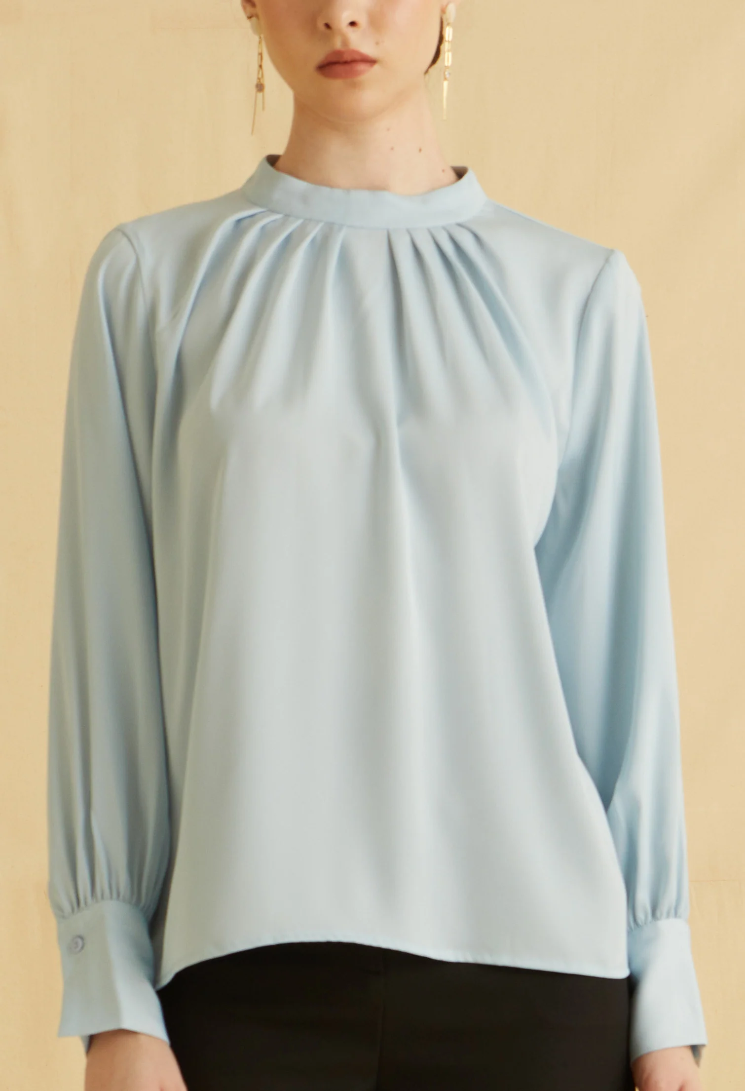 Poised Mandarin Long Sleeves Top