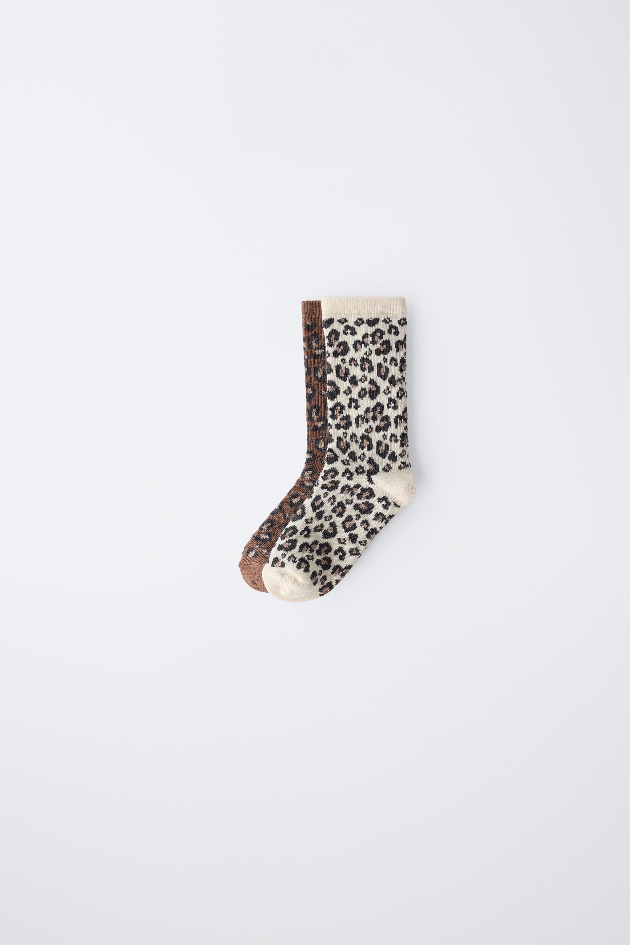 TWO-PACK OF LONG ANIMAL PRINT SOCKS