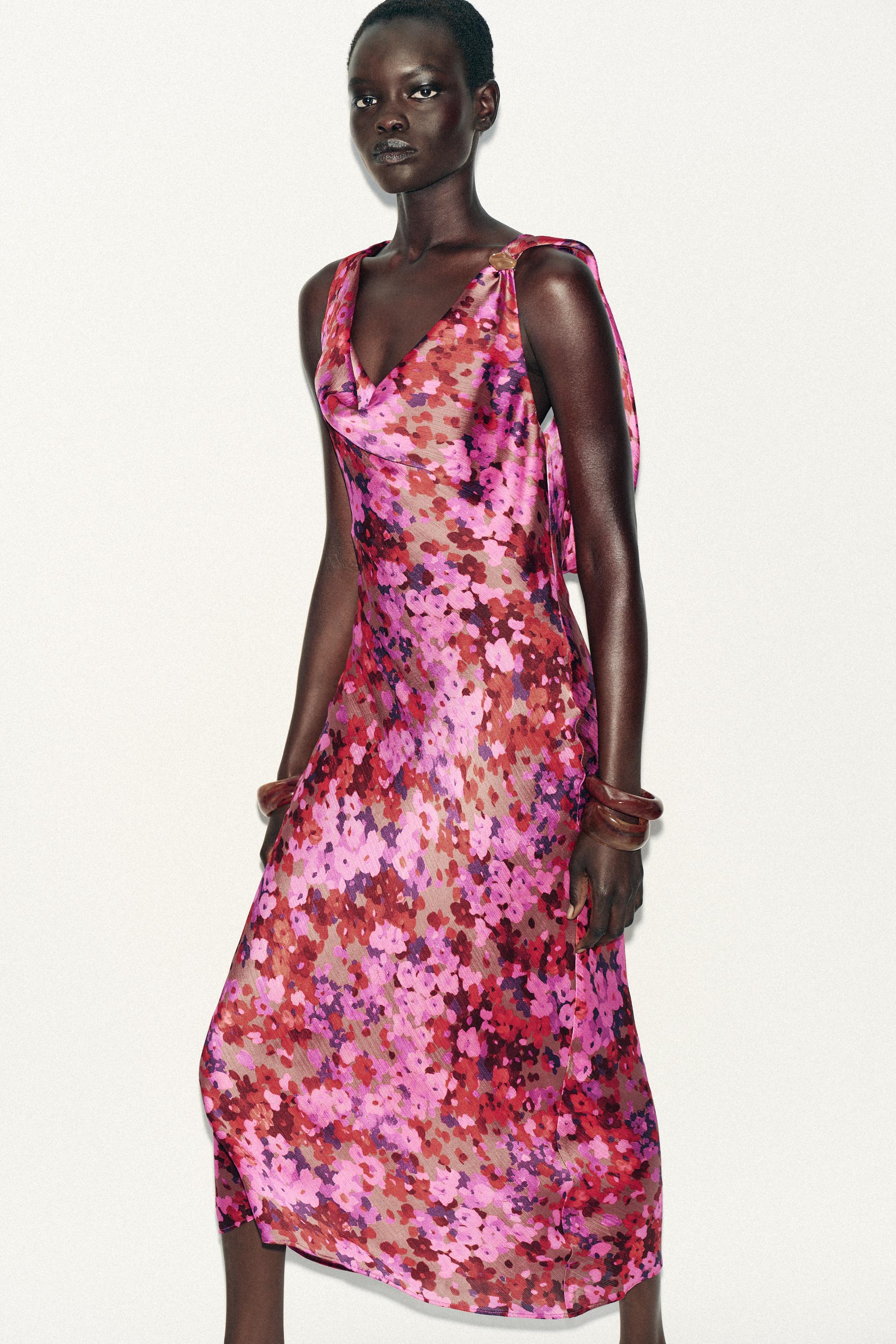 FLORAL PRINT MIDI DRESS