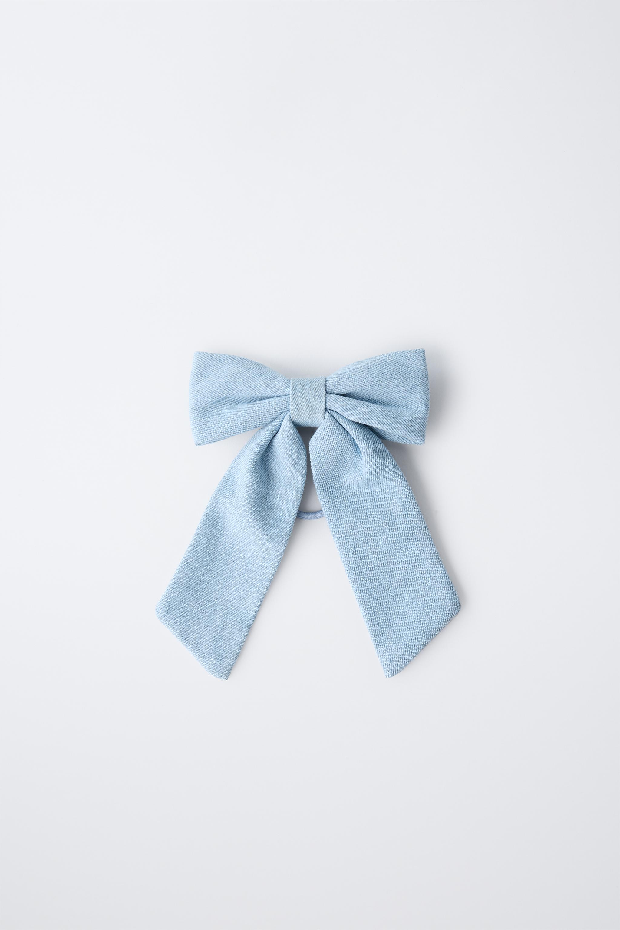 DENIM BOW BOBBY PIN HAIR TIE