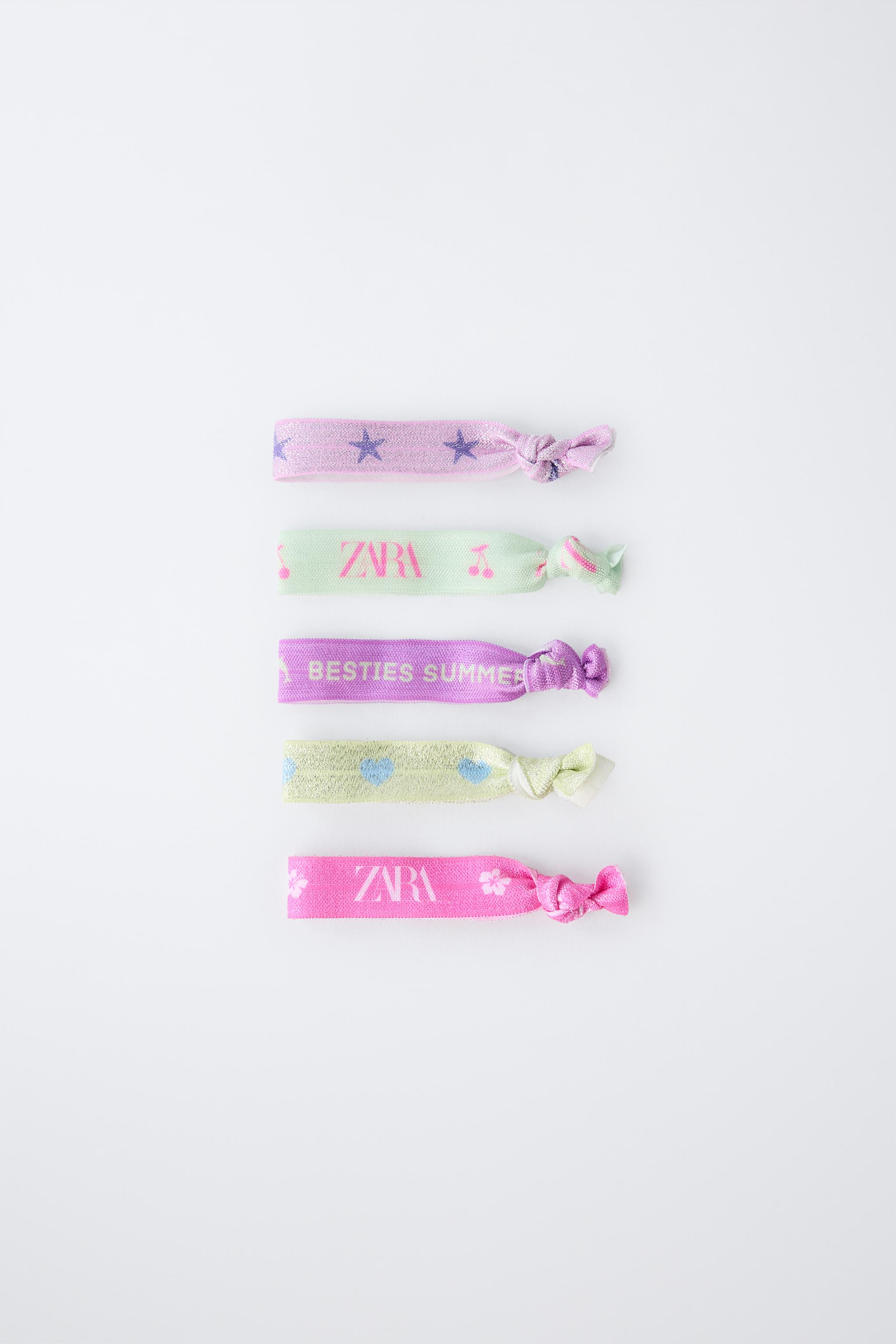 FIVE-PACK OF TEXT HAIR TIES