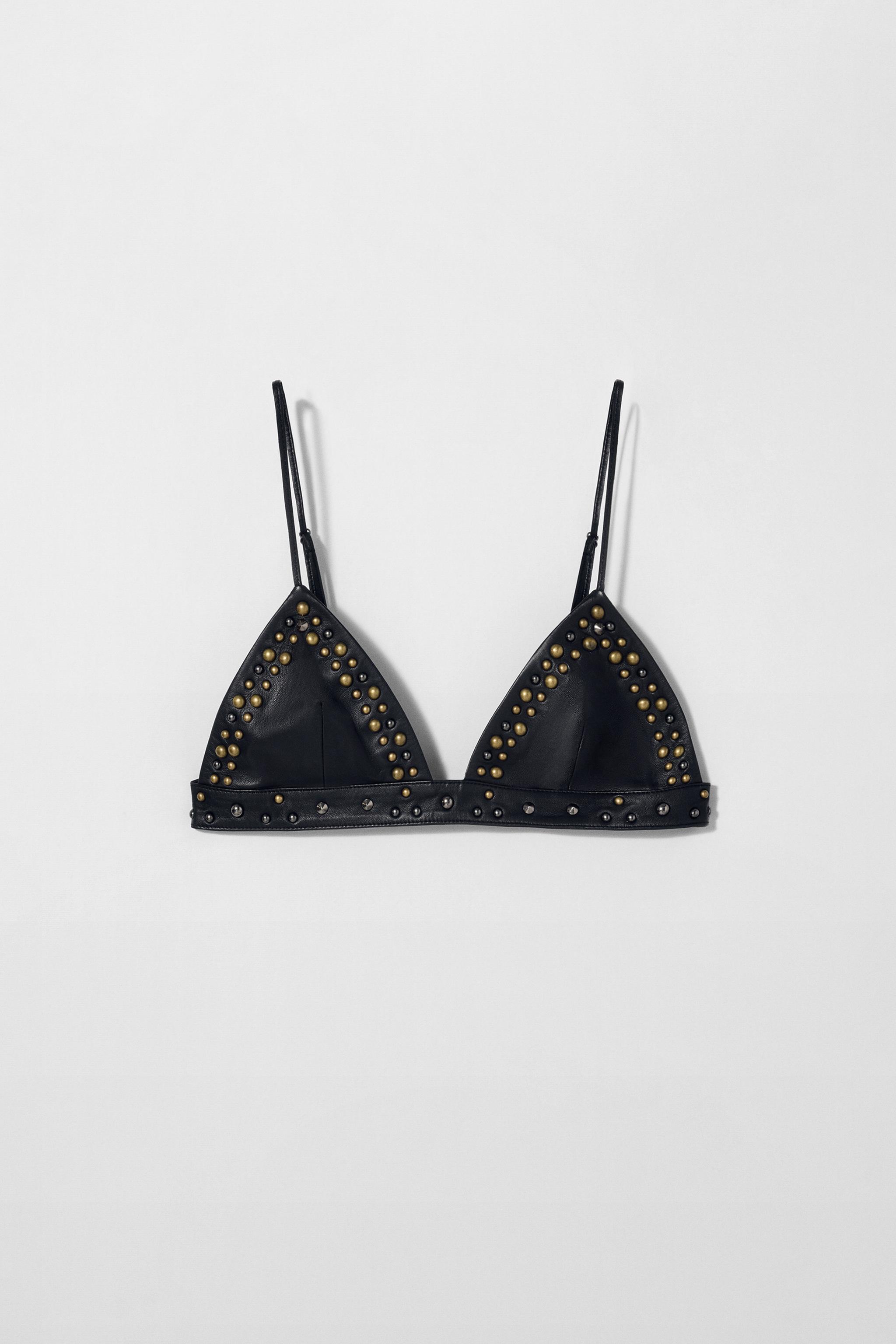 LEATHER STUDDED BRA KATE MOSS X ZARA