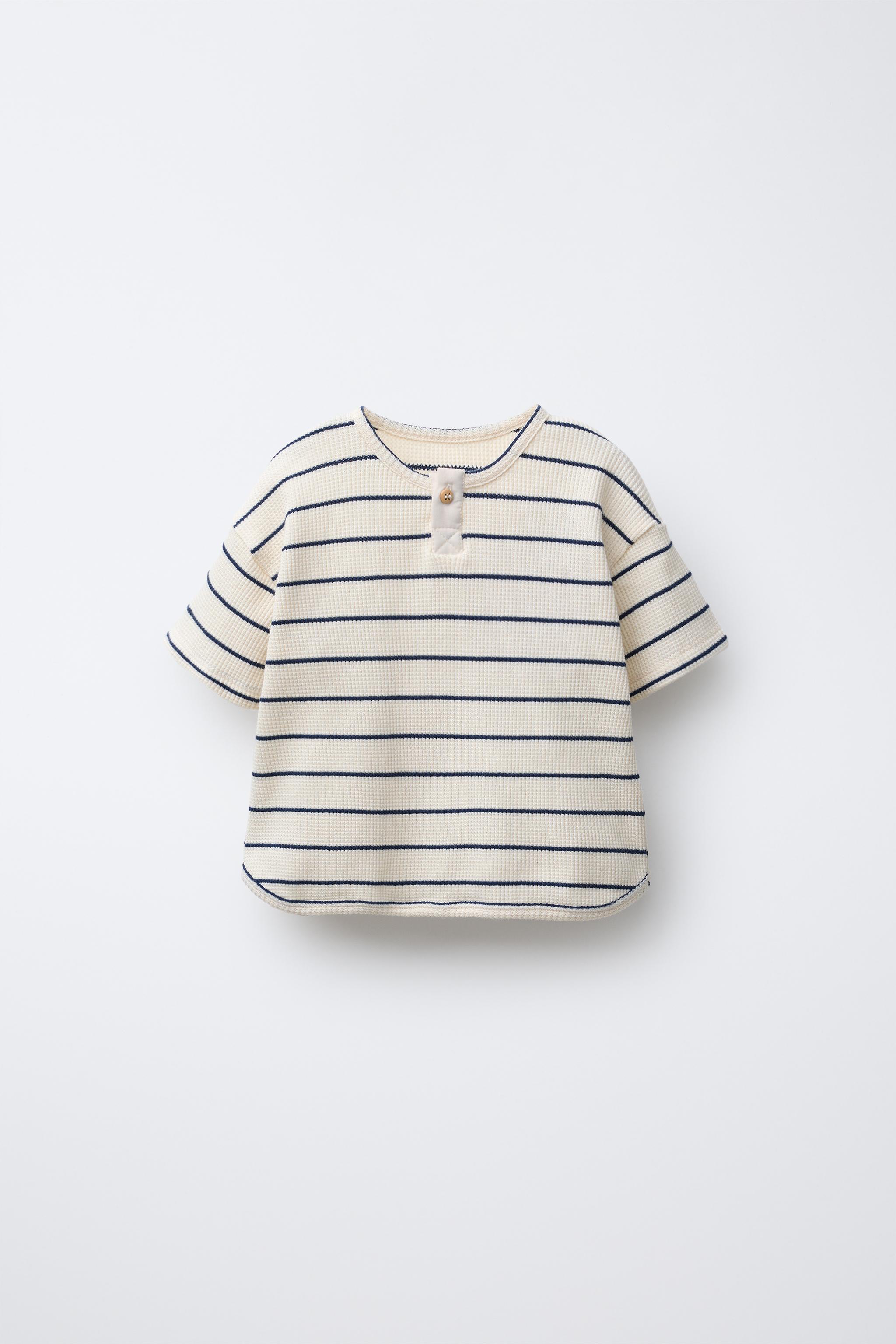STRIPED WAFFLE T-SHIRT