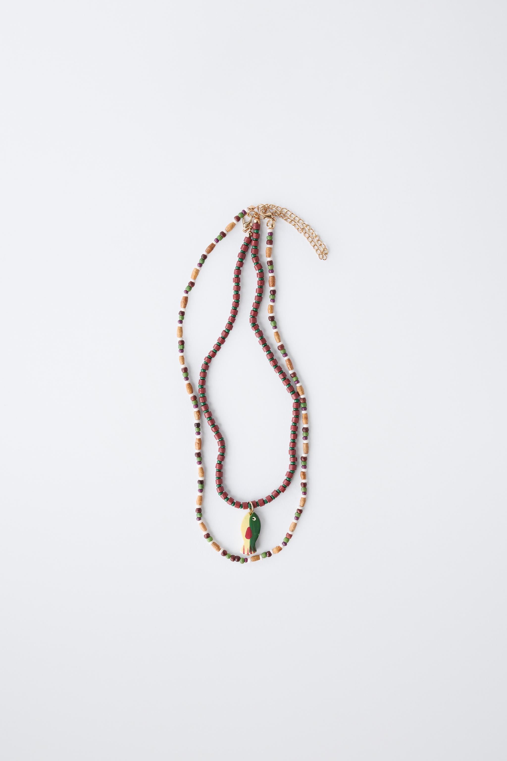 TWO-PACK OF BEADED FISH NECKLACES