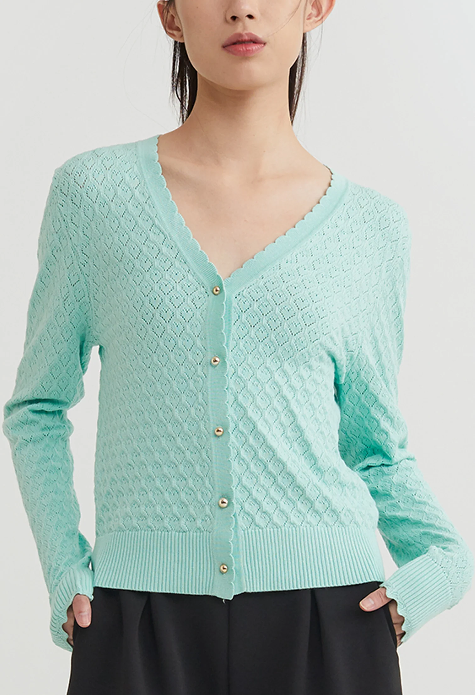Scallop Crochet Cardigan