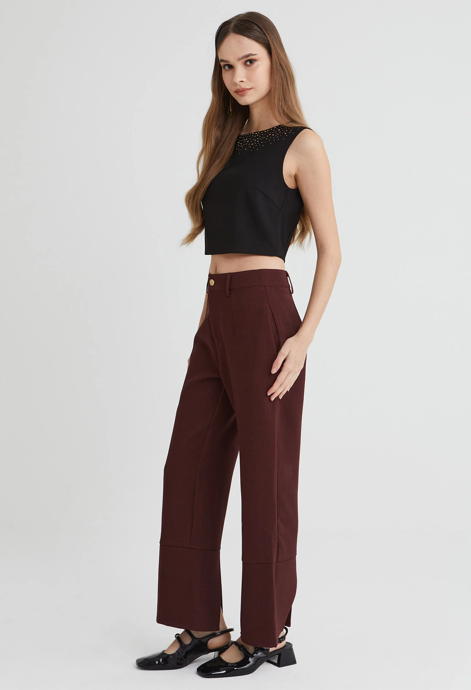 Gold Accent Fitted Tank Top