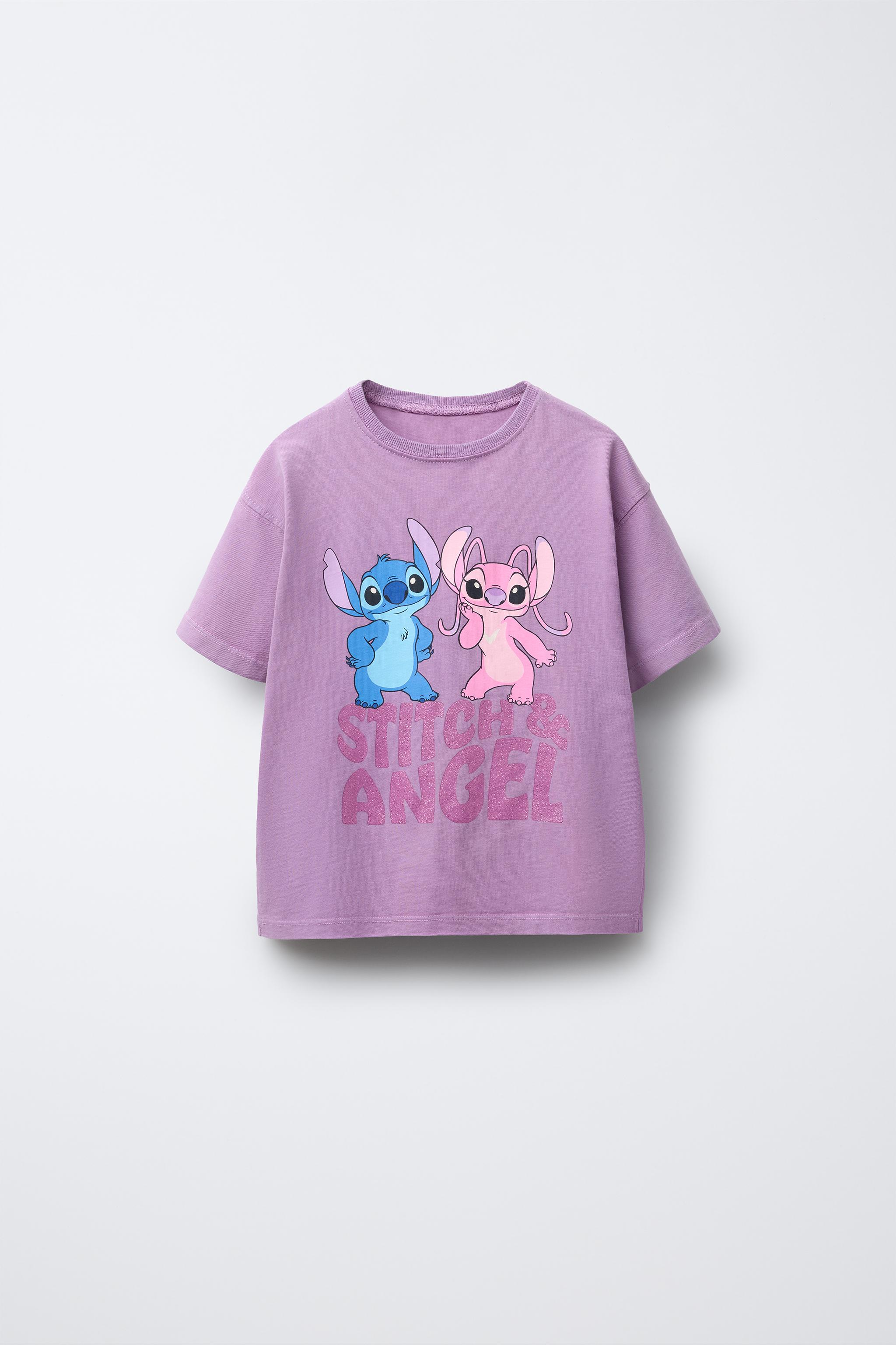 GLITTERY STITCH & ANGEL © DISNEY PRINT T-SHIRT