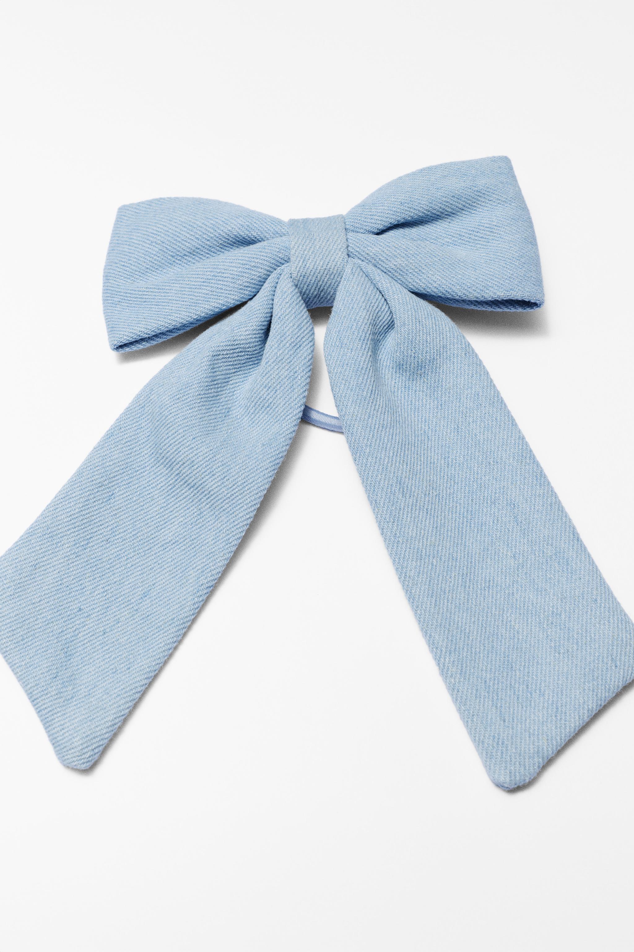 DENIM BOW BOBBY PIN HAIR TIE