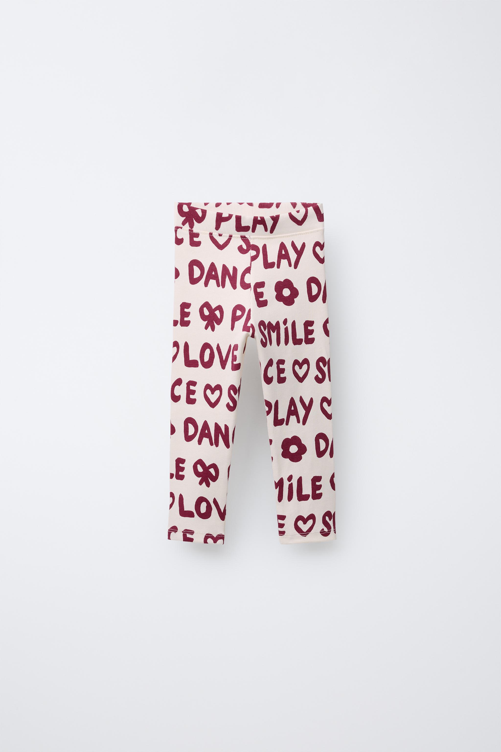 PRINTED RIBBED LEGGINGS