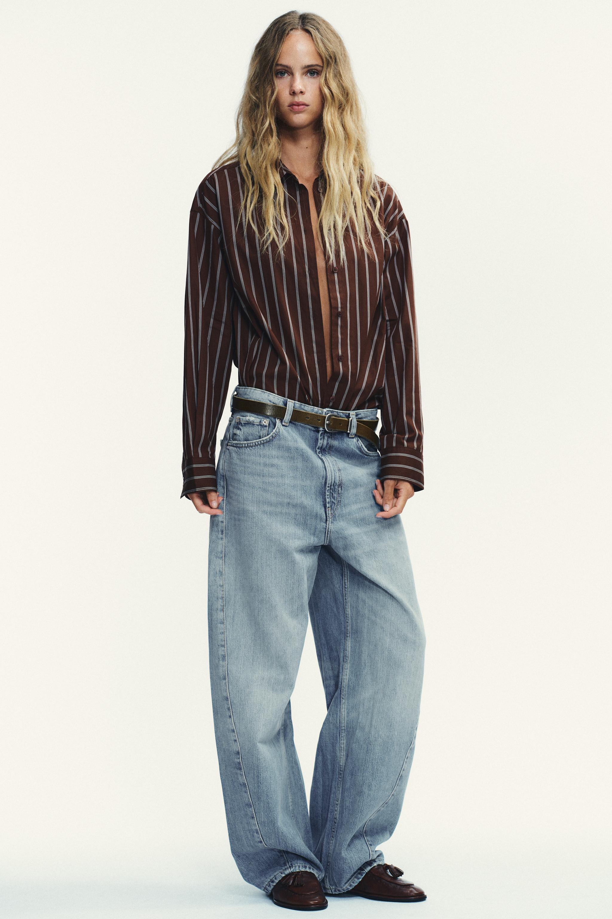 TRF MID-RISE BAGGY BALLOON JEANS