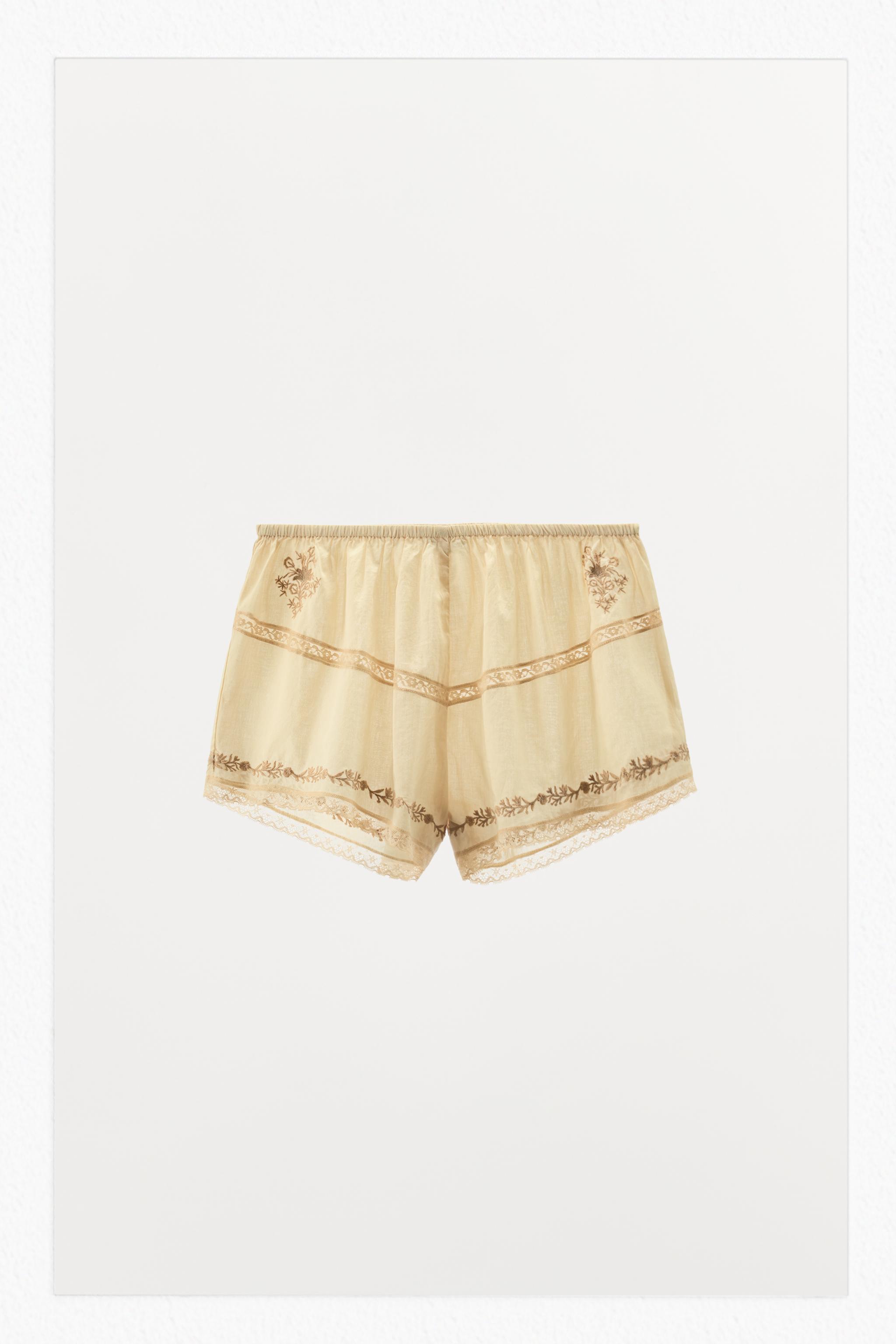 LIMITED EDITION FLORAL EMBROIDERY AND LACE SHORTS