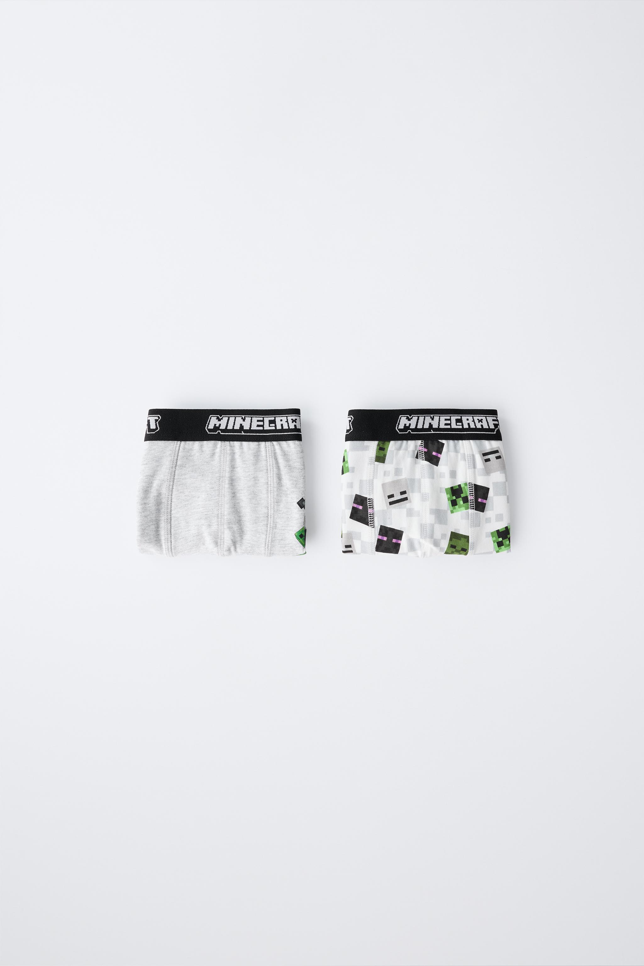 AGES 6-14/ TWO-PACK OF MINECRAFT © MOJANG AB. ™ BOXERS