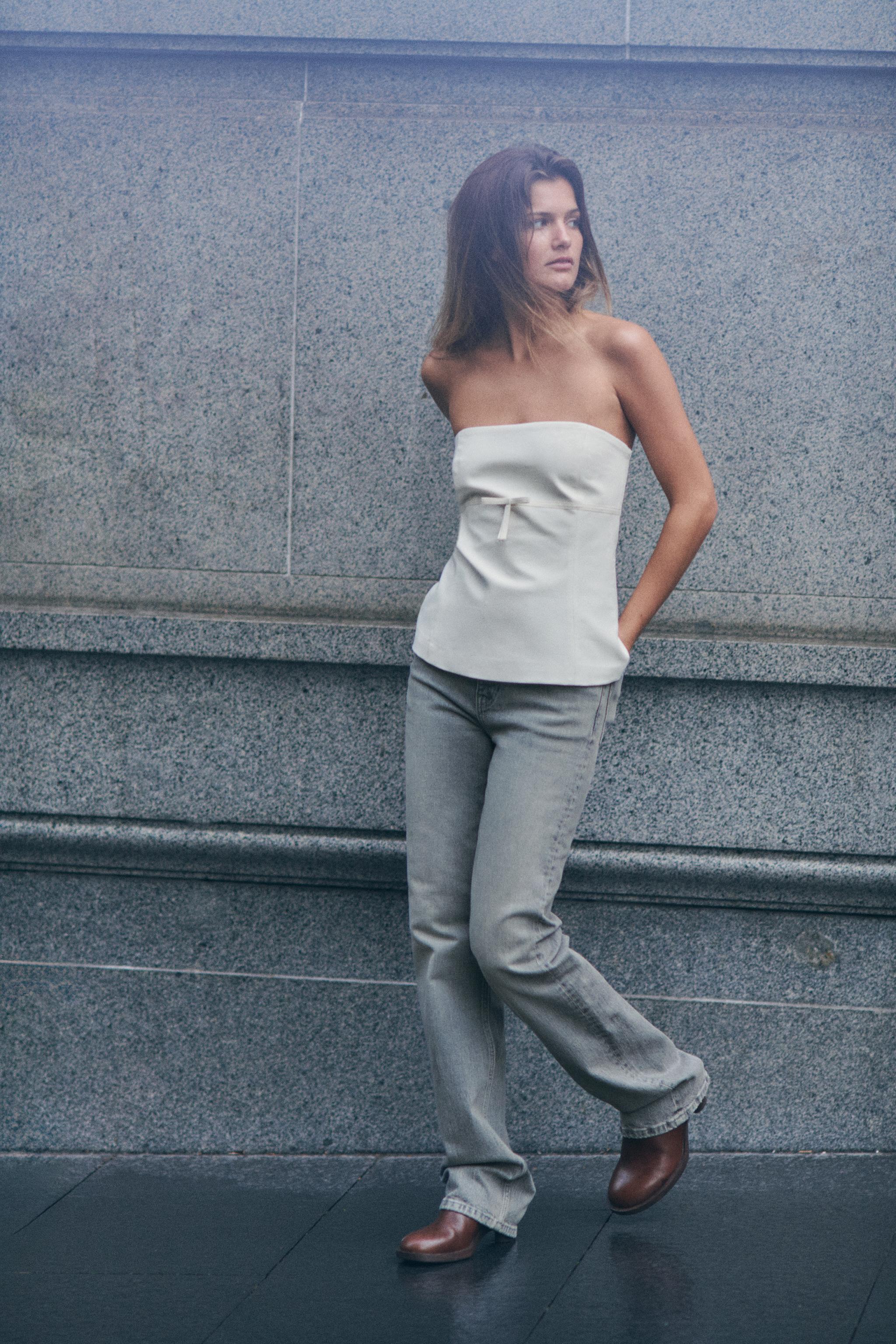 TRF HIGH-WAISTED STRAIGHT LEG JEANS