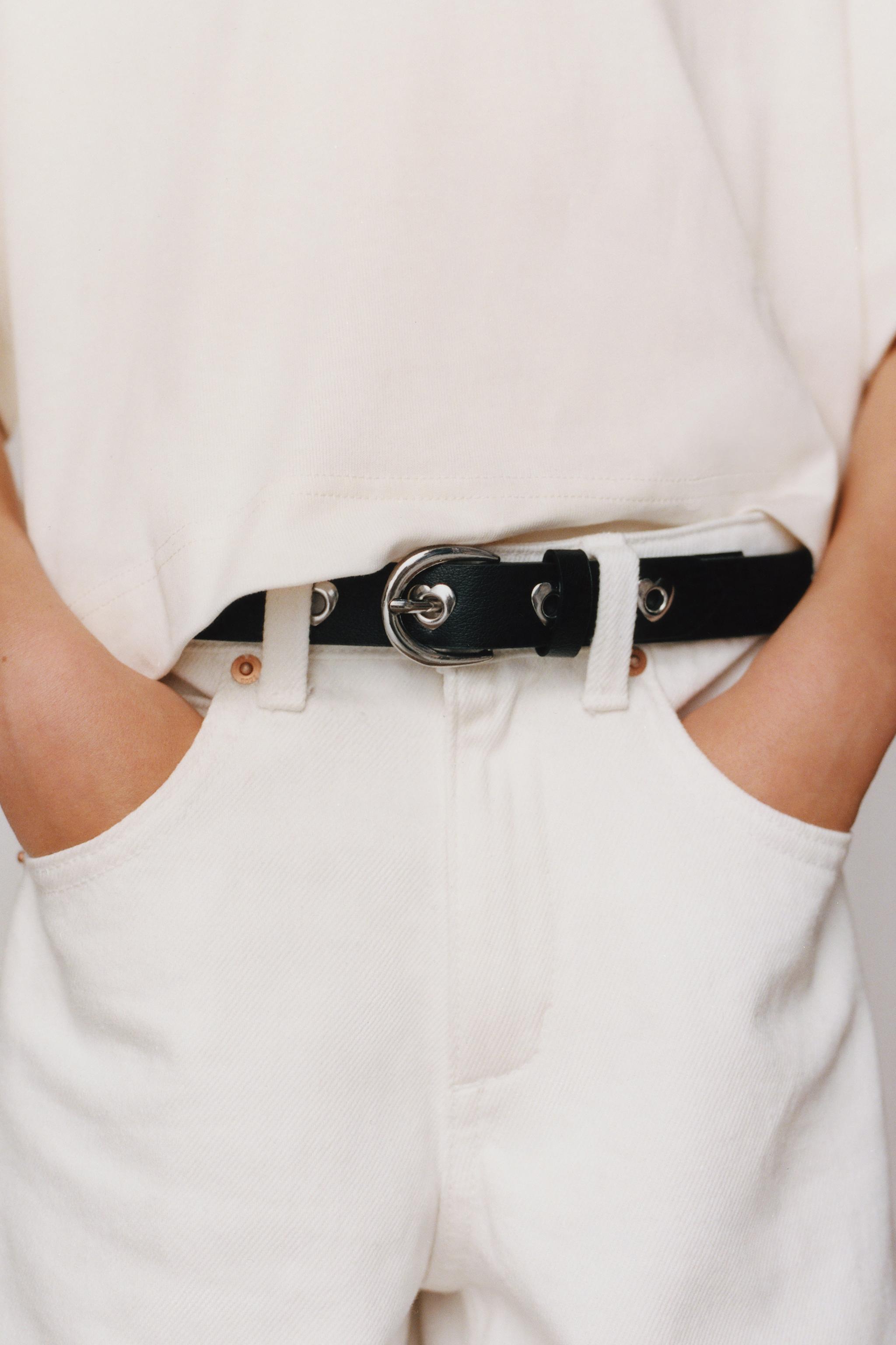 EYELET FAUX LEATHER BELT
