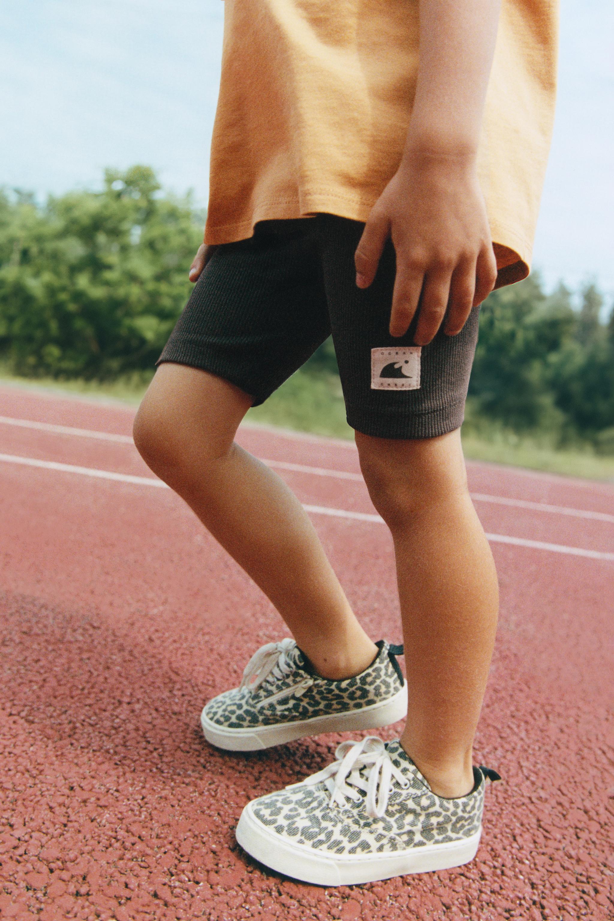 RIB CYCLING SHORTS WITH LABEL