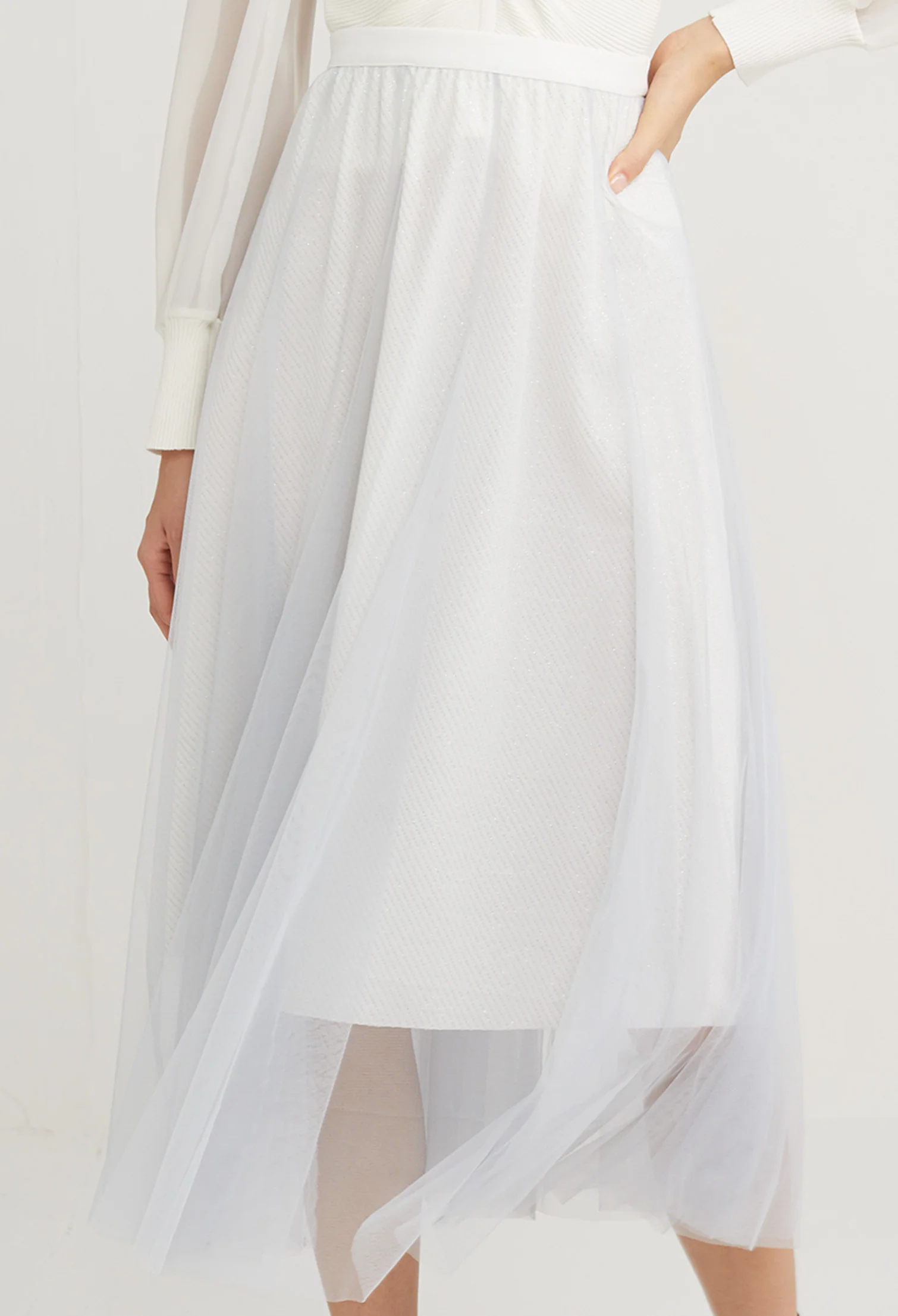 Double Layered Metallic Skirt