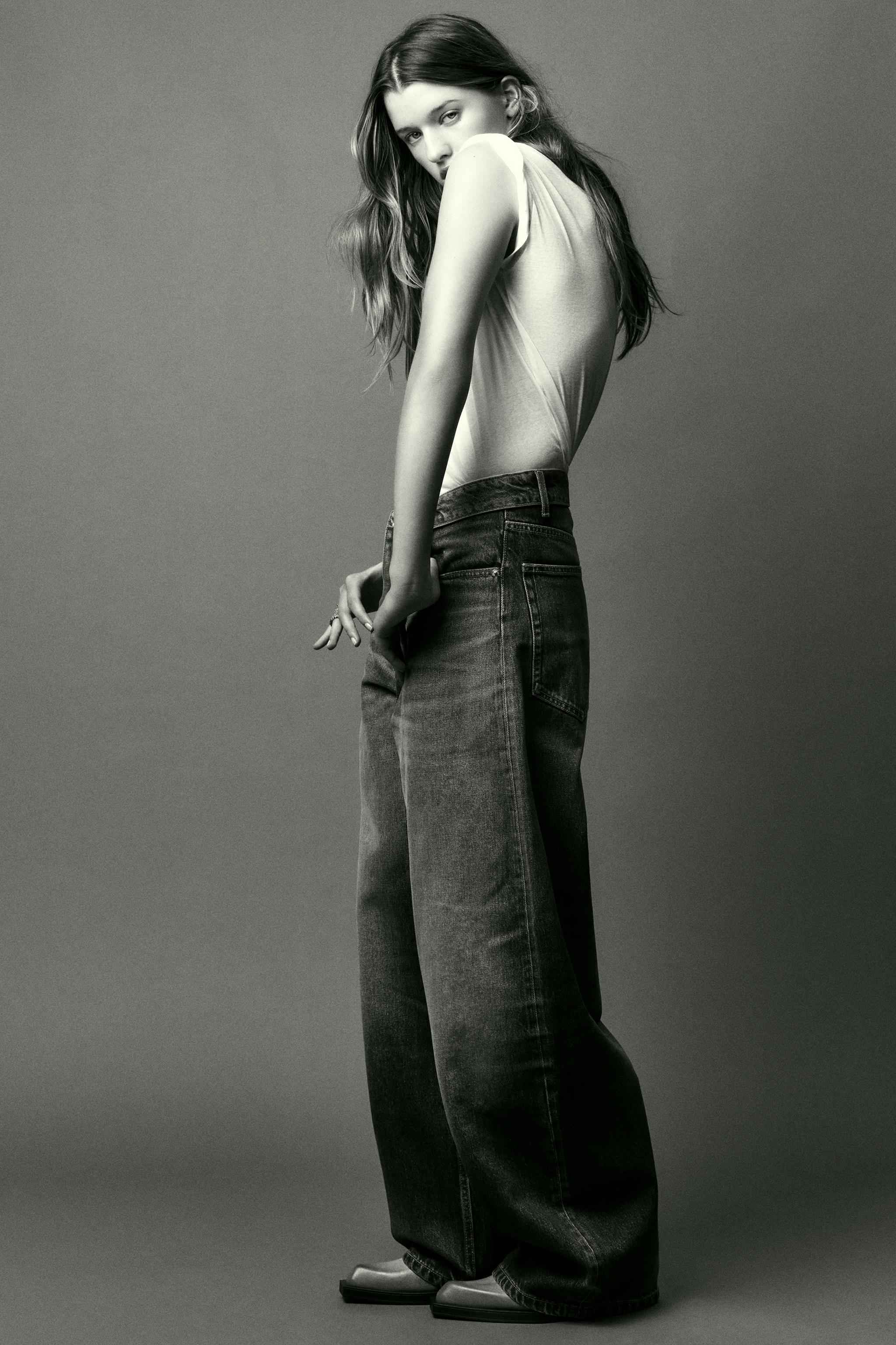 TRF MID-RISE FOLD-OVER WAISTBAND JEANS