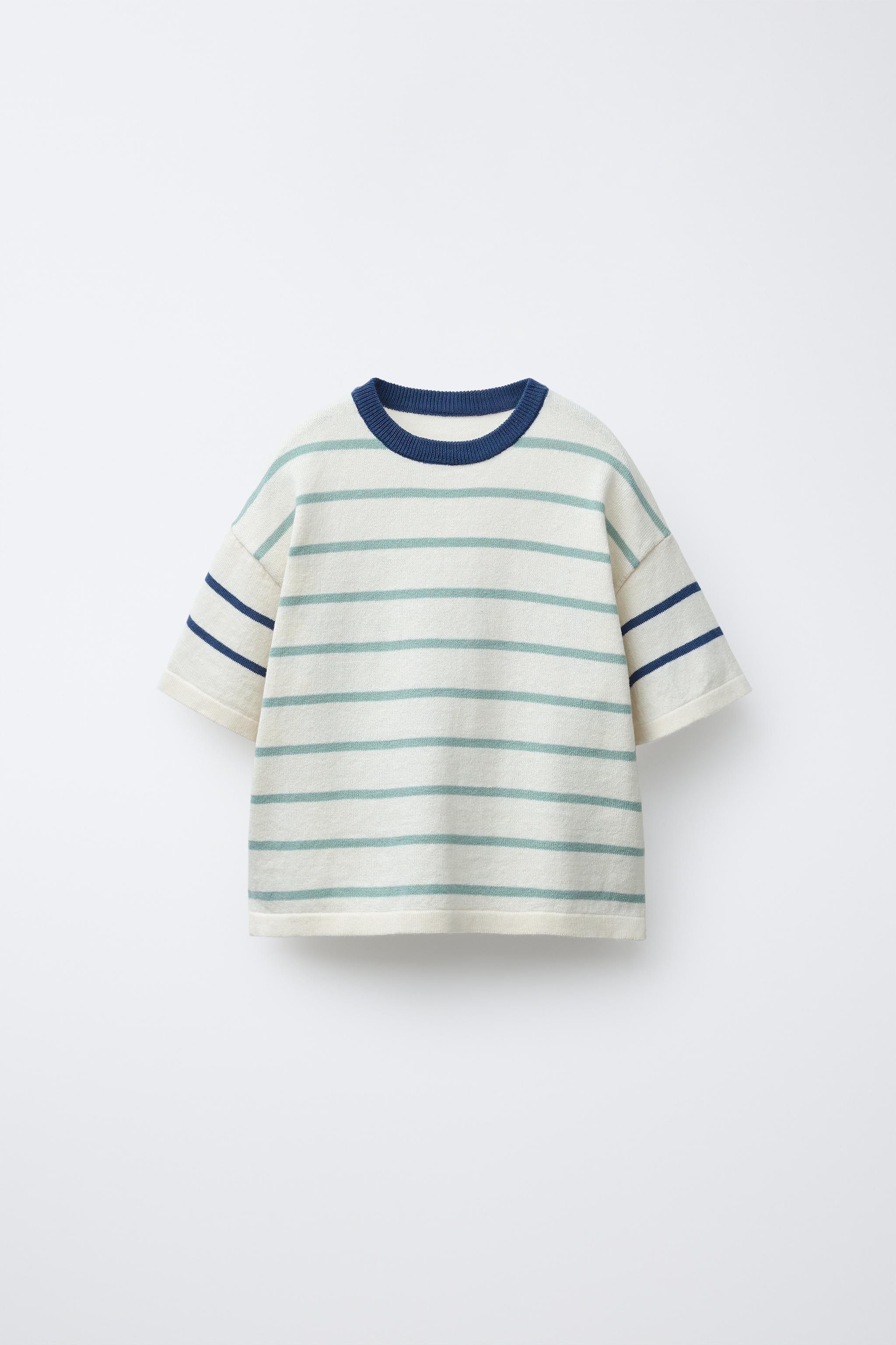 STRIPED KNIT T-SHIRT