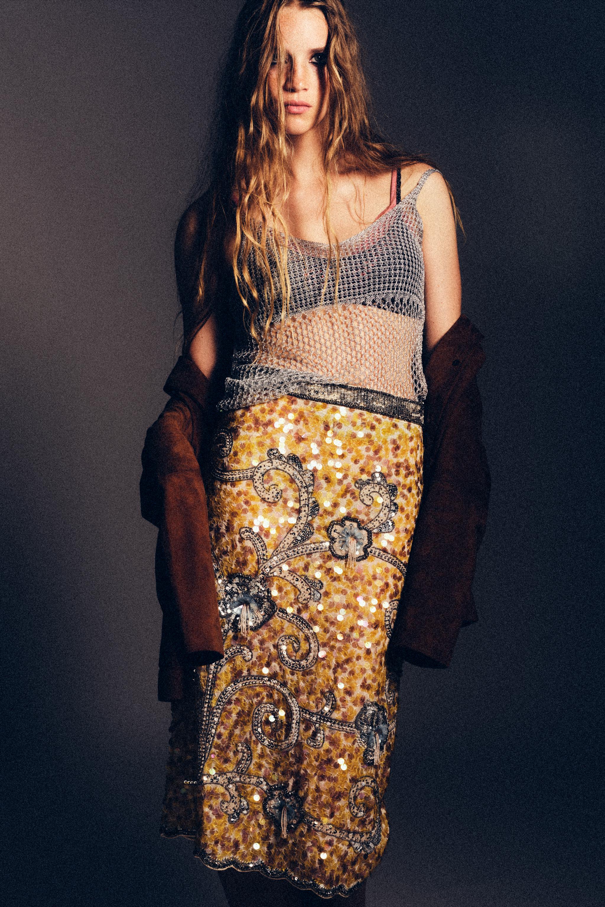 LIMITED EDITION BEADED EMBROIDERED SKIRT