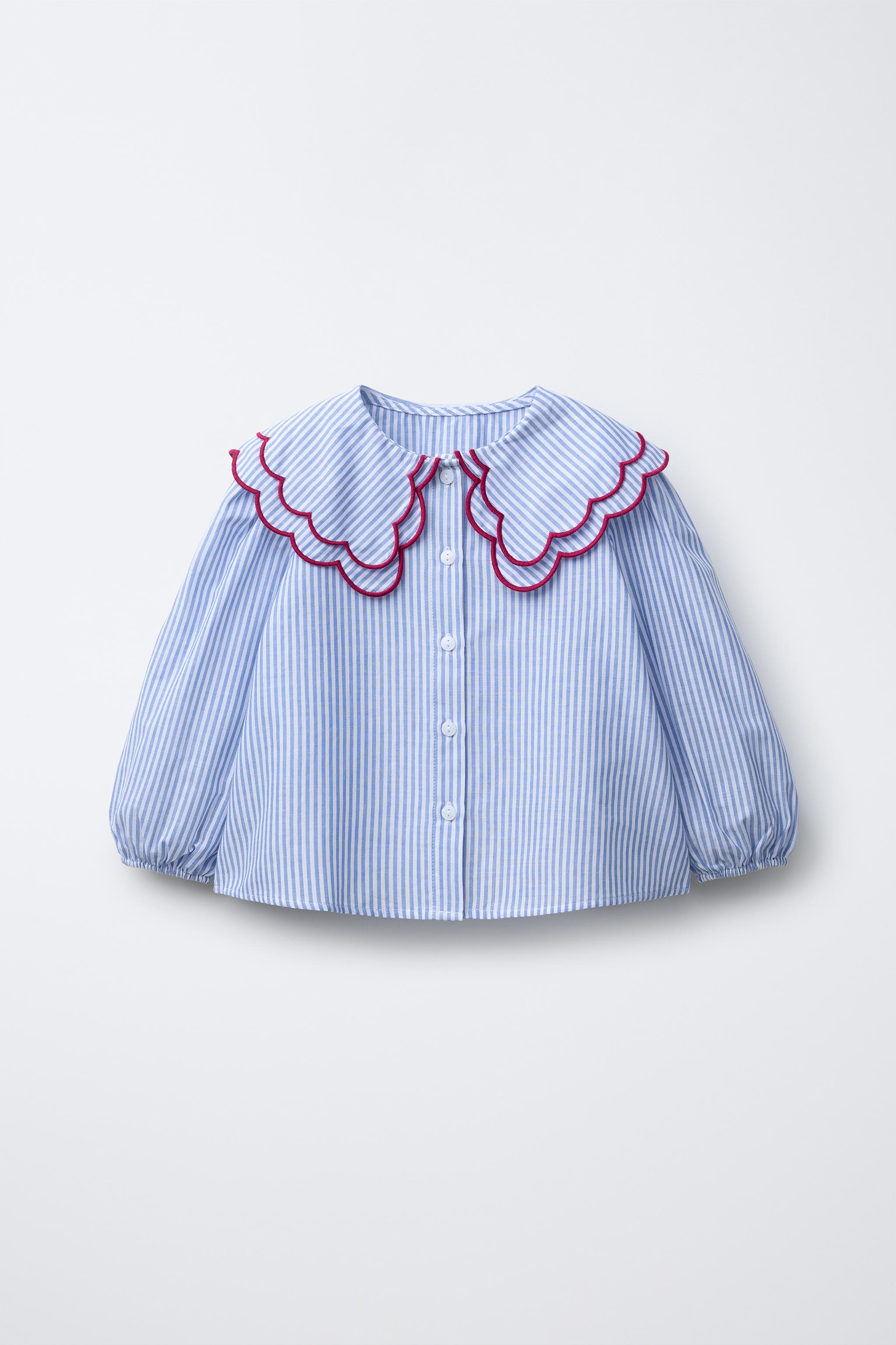 STRIPED DOUBLE COLLAR SHIRT