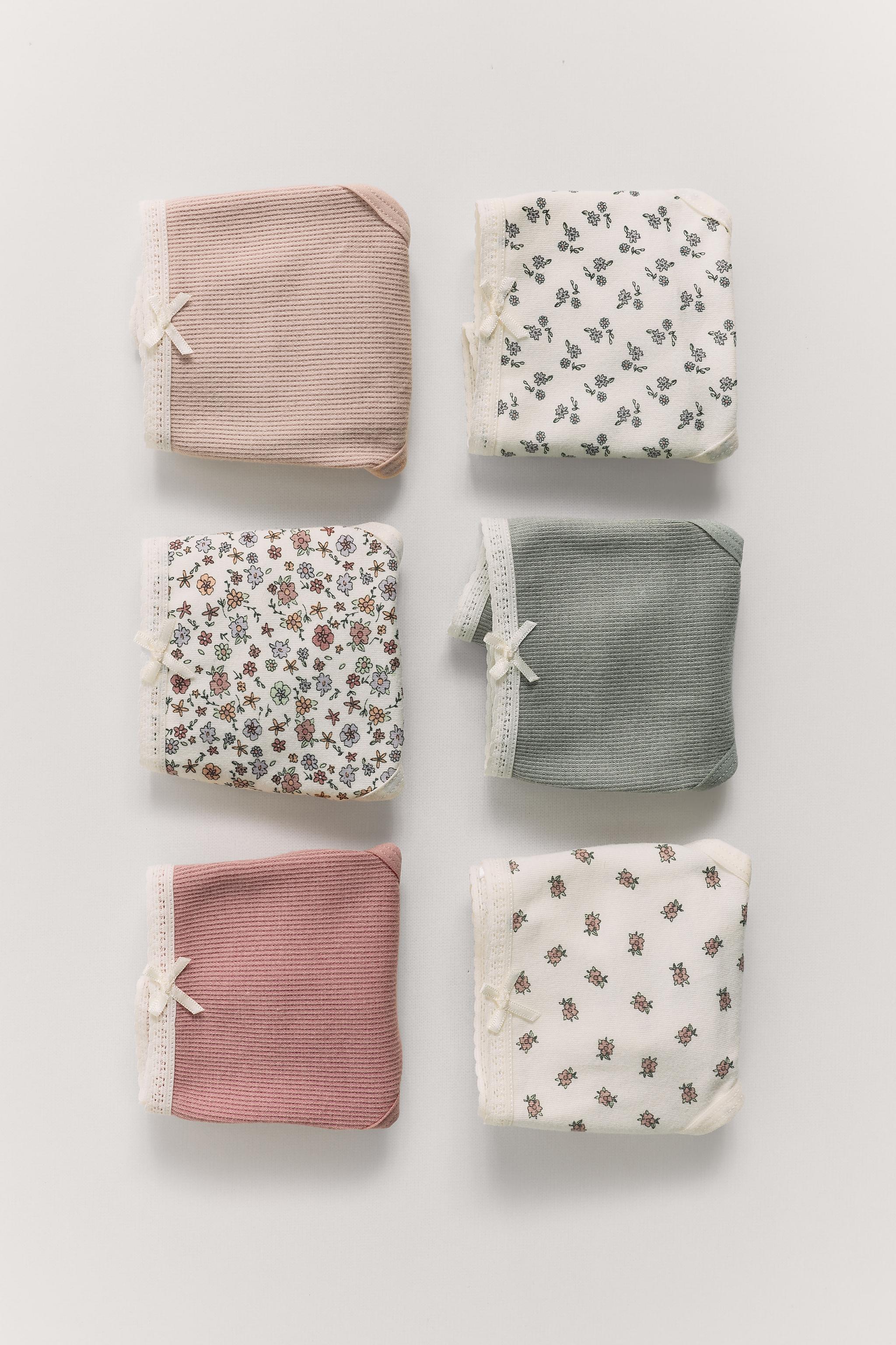 2-6 YEARS/ SIX-PACK OF FLORAL UNDERWEAR