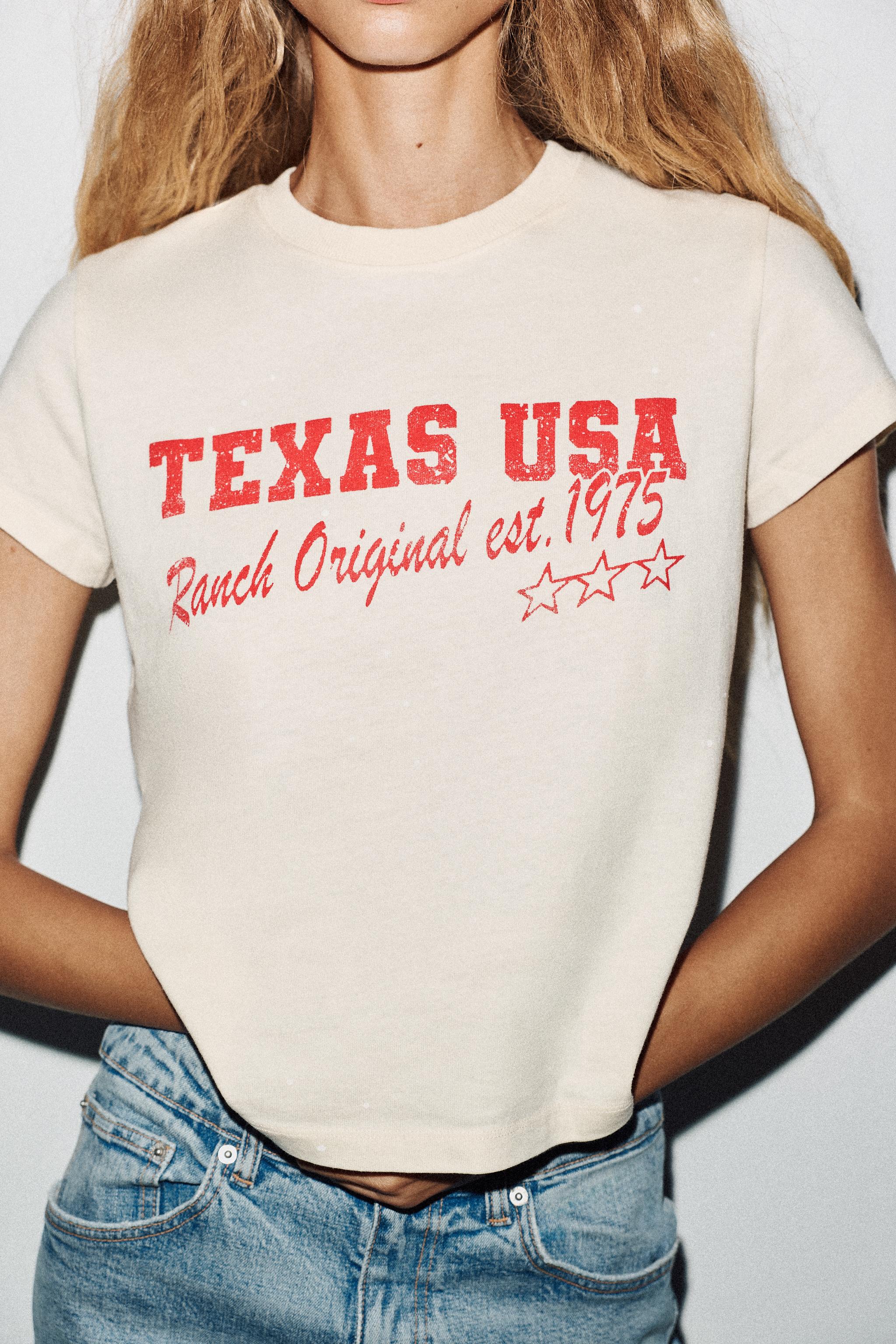 WASHED EFFECT TEXT T-SHIRT