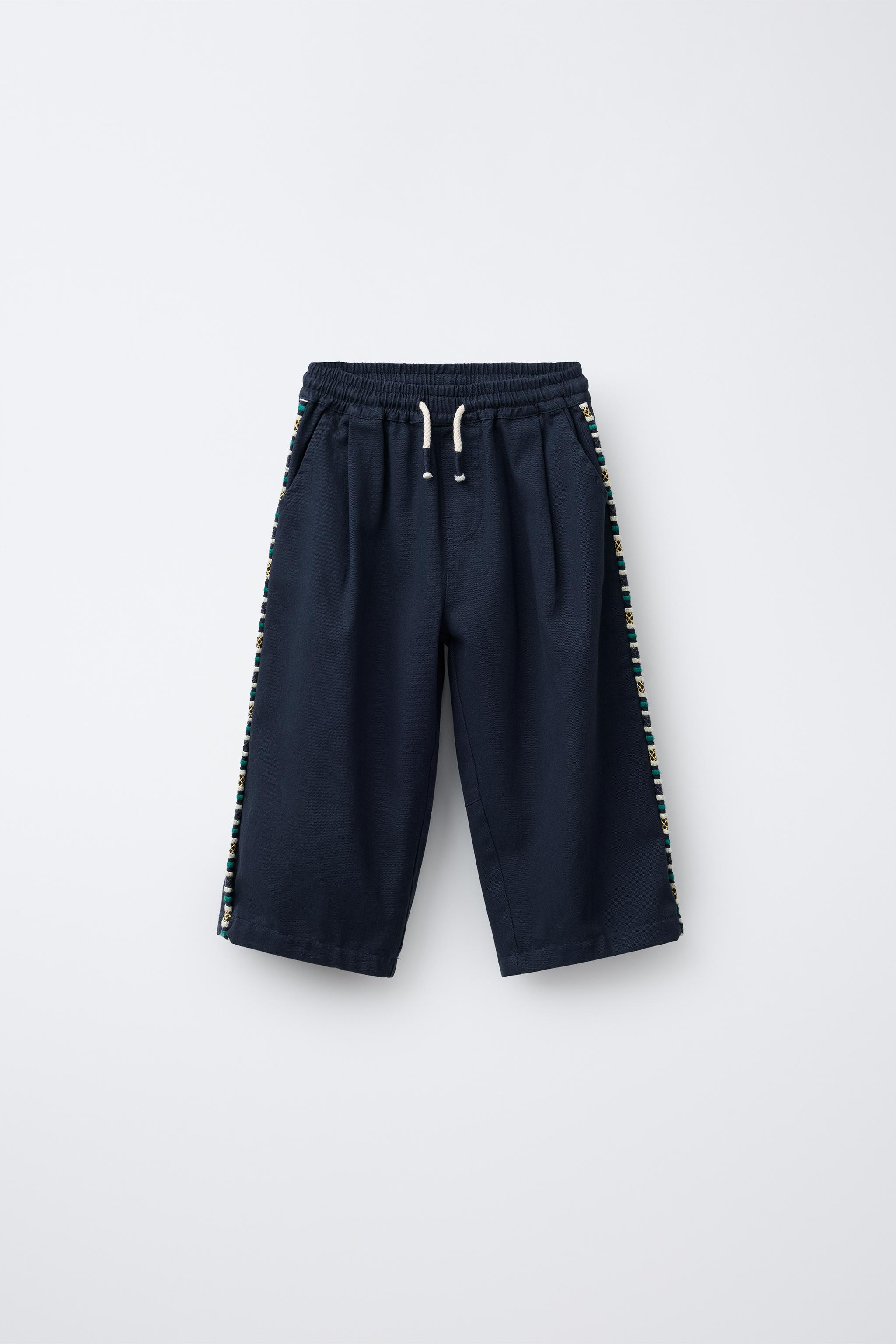 SIDE EMBROIDERED CULOTTE PANTS