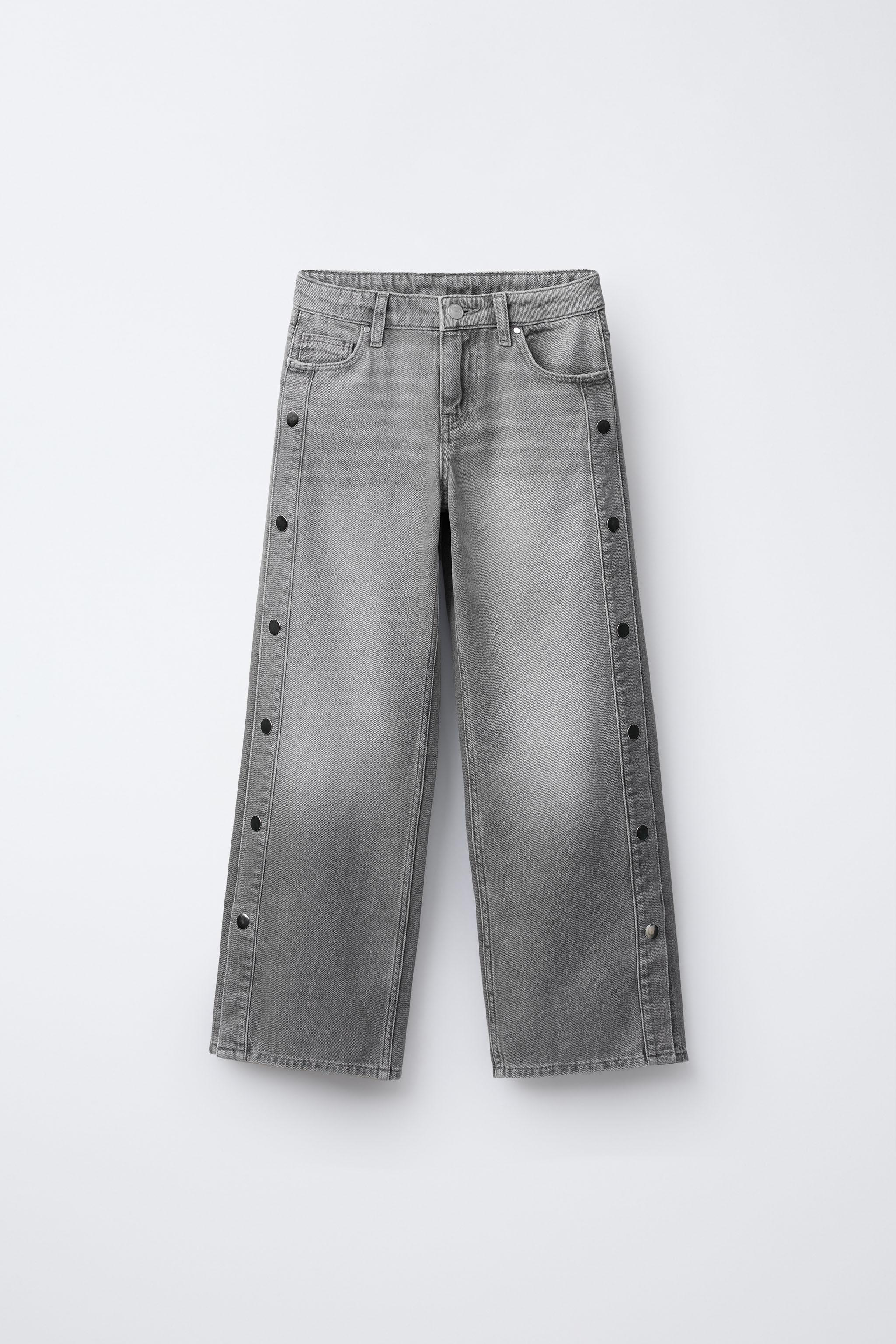 STUDDED WIDE LEG JEANS