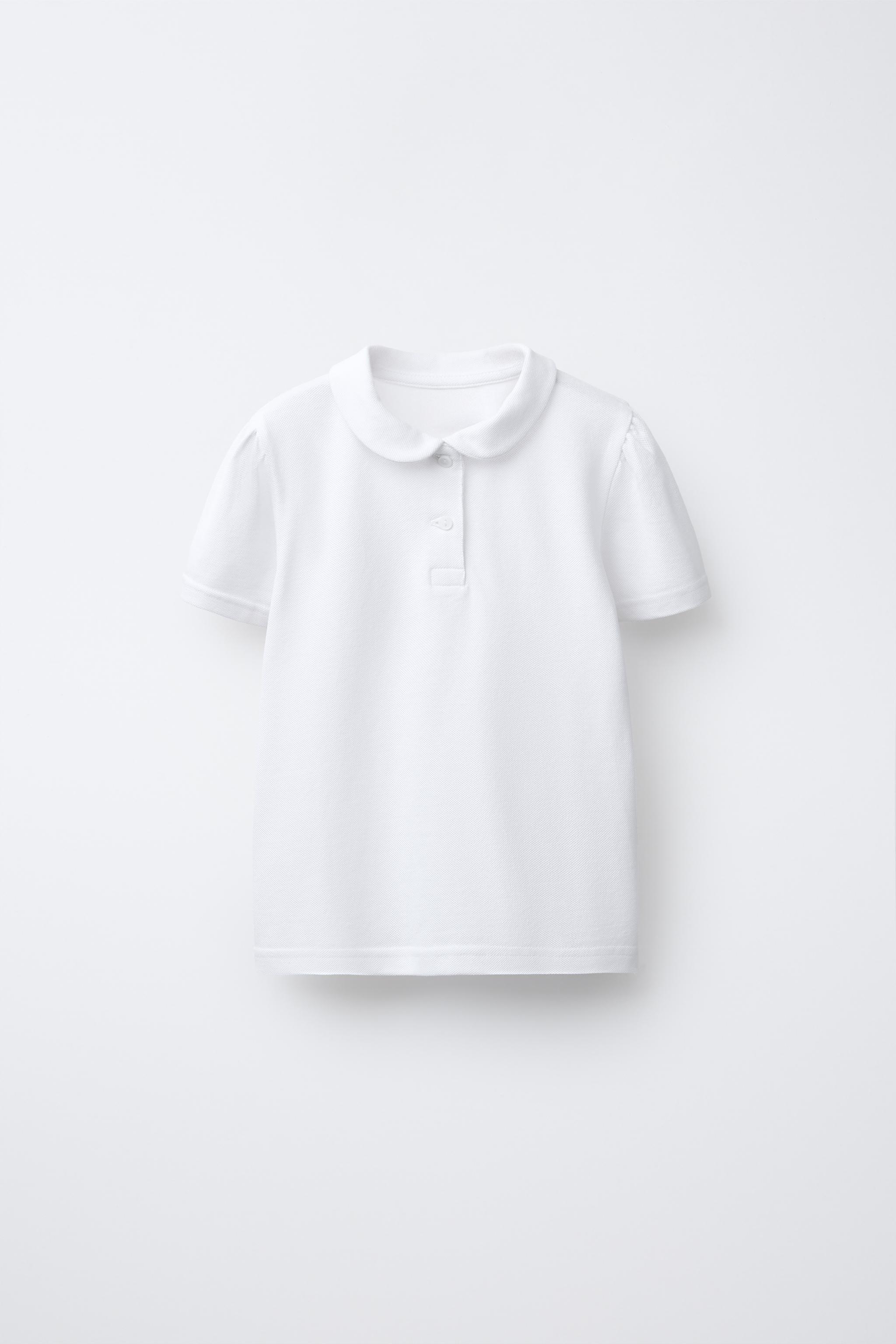 PIQUÉ POLO SHIRT WITH PETER PAN COLLAR