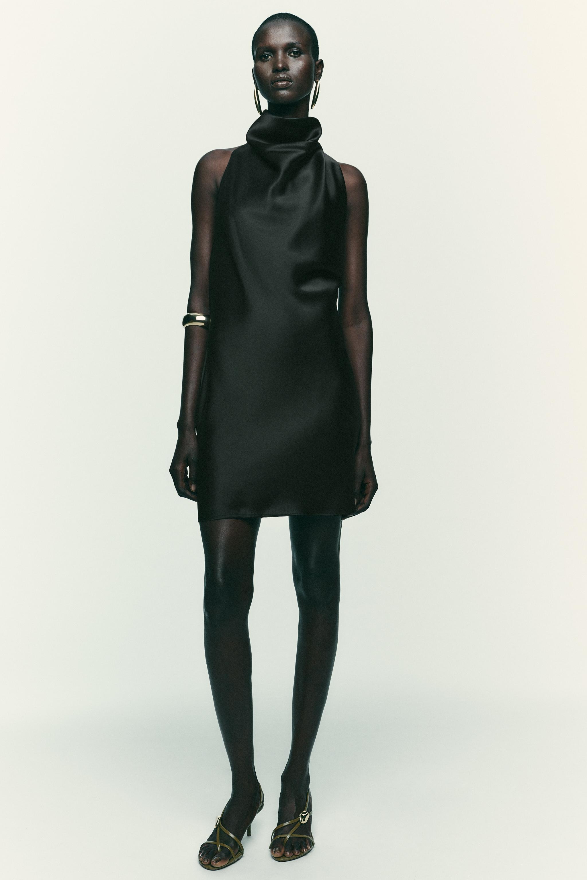 SATIN EFFECT MINI DRESS