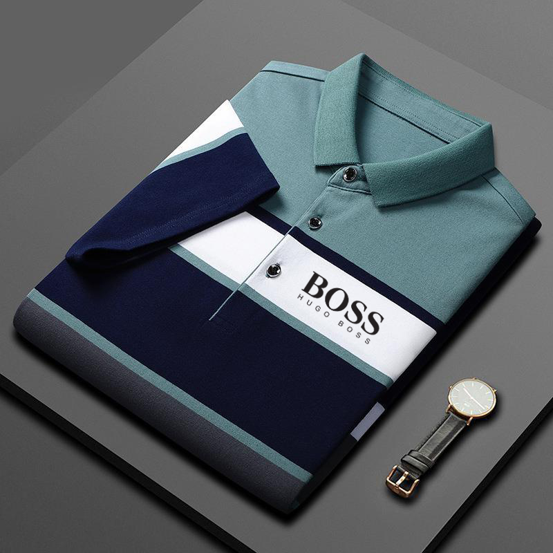 Men's high-end striped stretch shirt