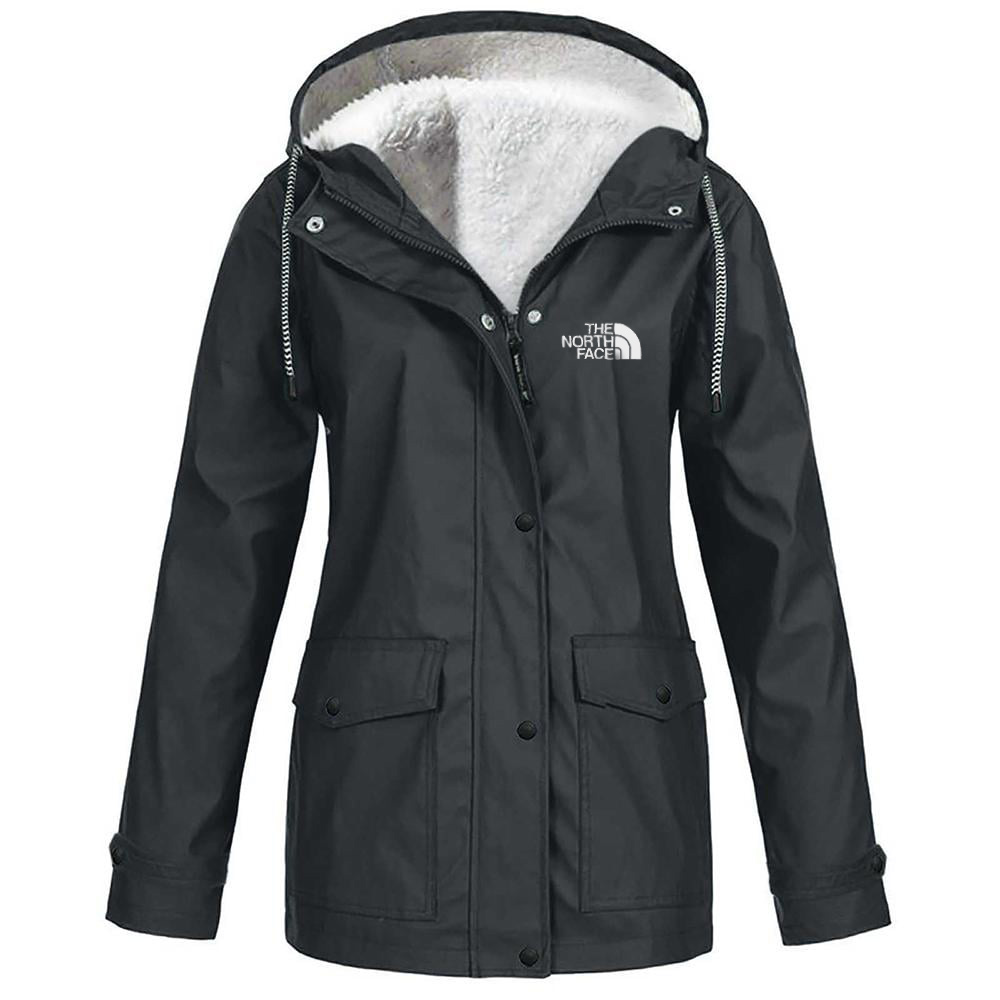 Women's fleece windproof hooded jacket
