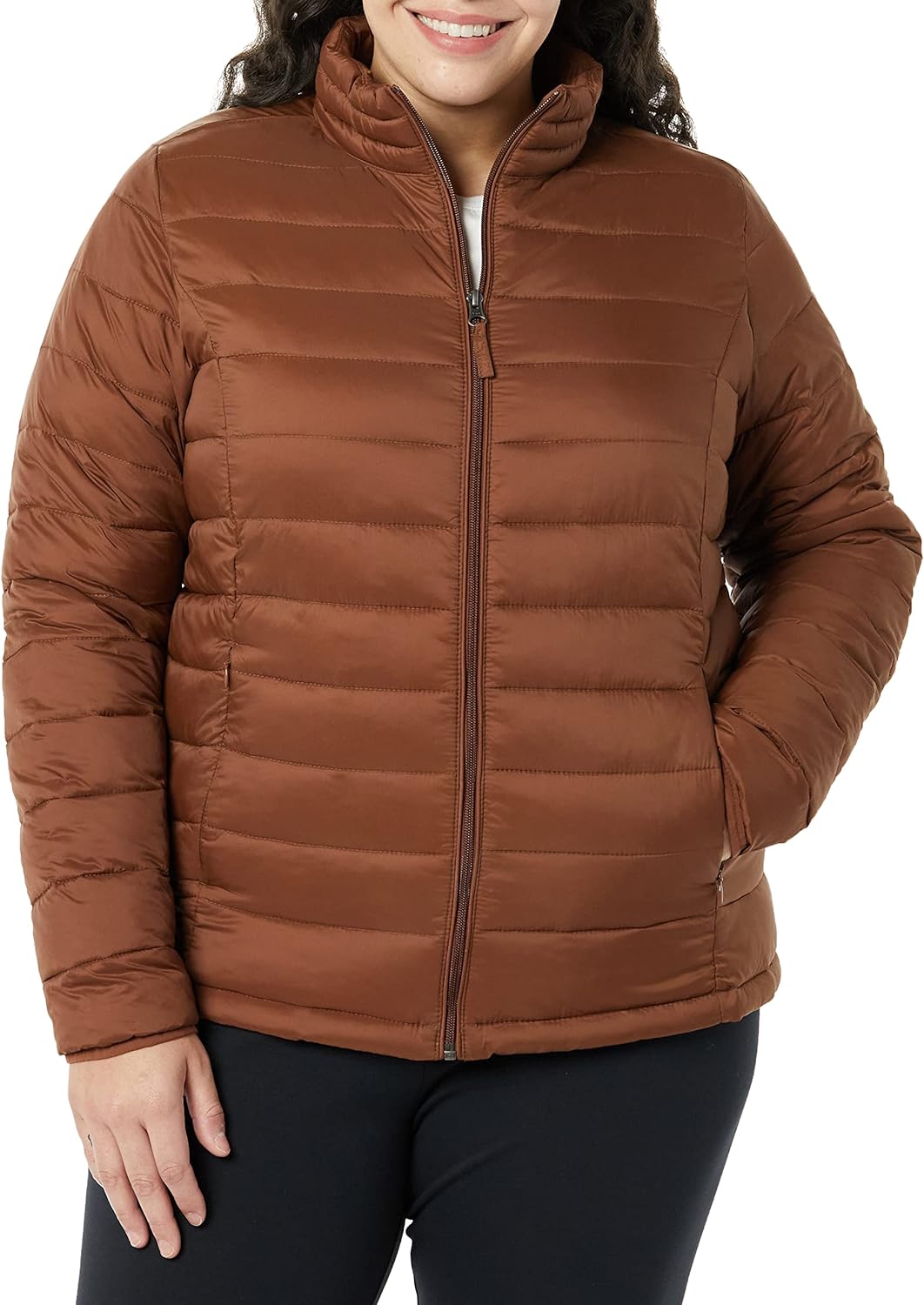 Amazon Essentials Women's Lightweight Long-Sleeve Water-Resistant Packable Puffer Jacket (Available in Plus Size)
