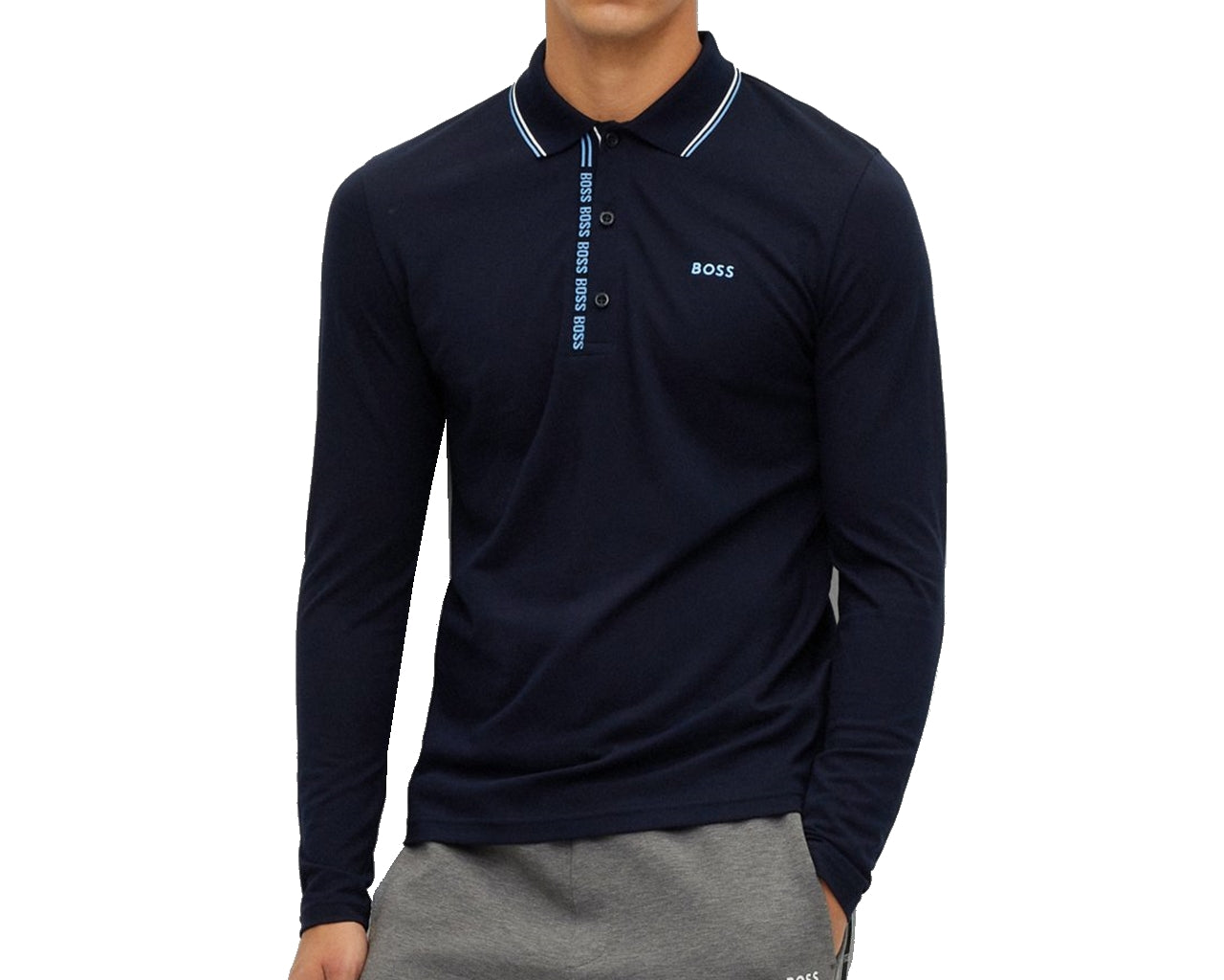 Pleesy 4 50475649 Long Sleeved Polo Shirt Blue