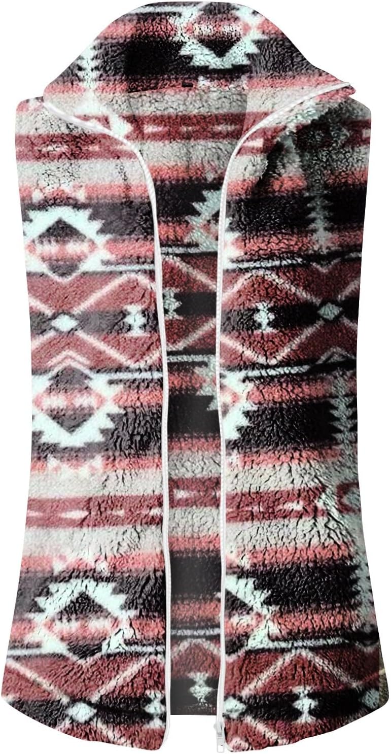 COTECRAM Womens Fuzzy Sherpa Fleece Jacket Lightweight Vest Casual Cozy Sleeveless Cardigan Coats Zipper Waistcoat Outerwear