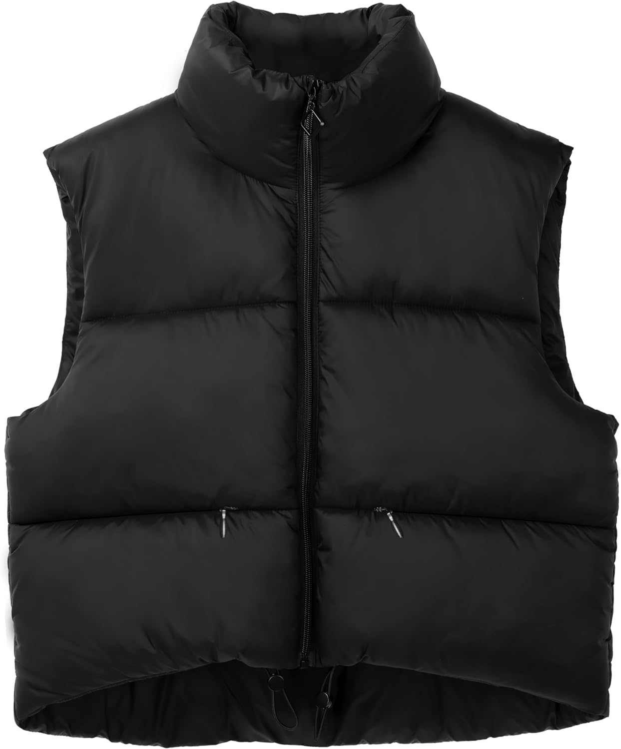 ANAYSN Women's Cropped Puffer Vest Lightweight Sleeveless Warm Vests For Women Winter Stand Collar Padded Gilet